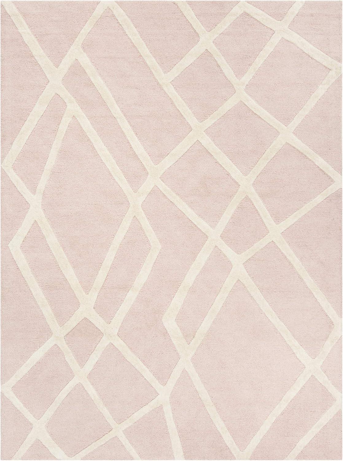 SAFAVIEH Kids Abstract Wool Area Rug, Pink/Ivory, 3' x 5'