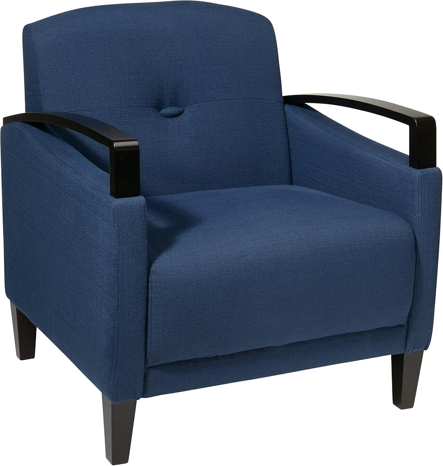 Indigo Blue Wood Accent Chair with Tapered Legs