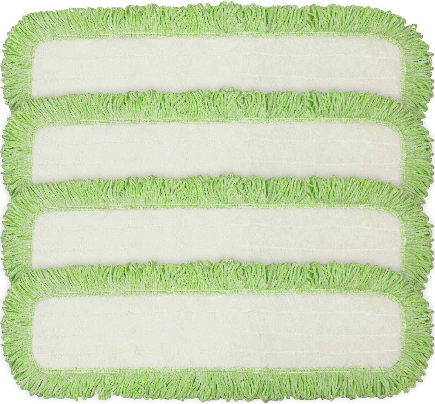 CleanAide Commercial Microfiber Dry Mop Pad Refill 24 In Green 4 Pack