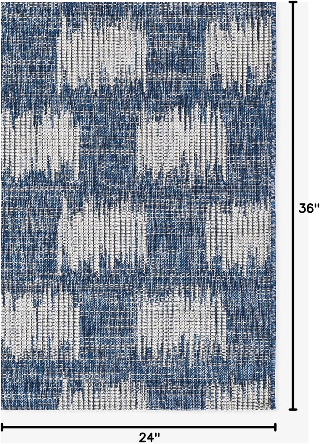 Momeni Novogratz by  Villa Turin Indoor Outdoor Rug Blue 2' X 3' 2' x 3' Accent, Outdoor, Indoor Beige Rectangle