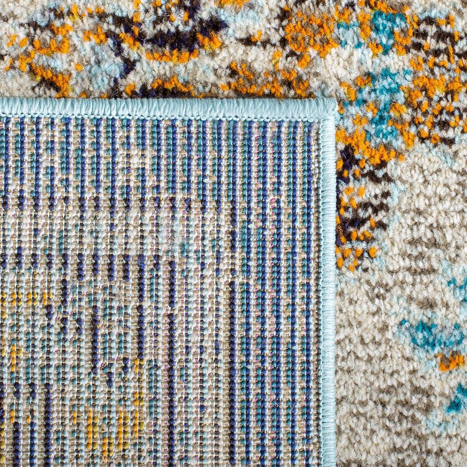 Madison MAD473 Power Loomed Indoor Accent Rug - Blue/Light Blue - 3'x3' - Safavieh