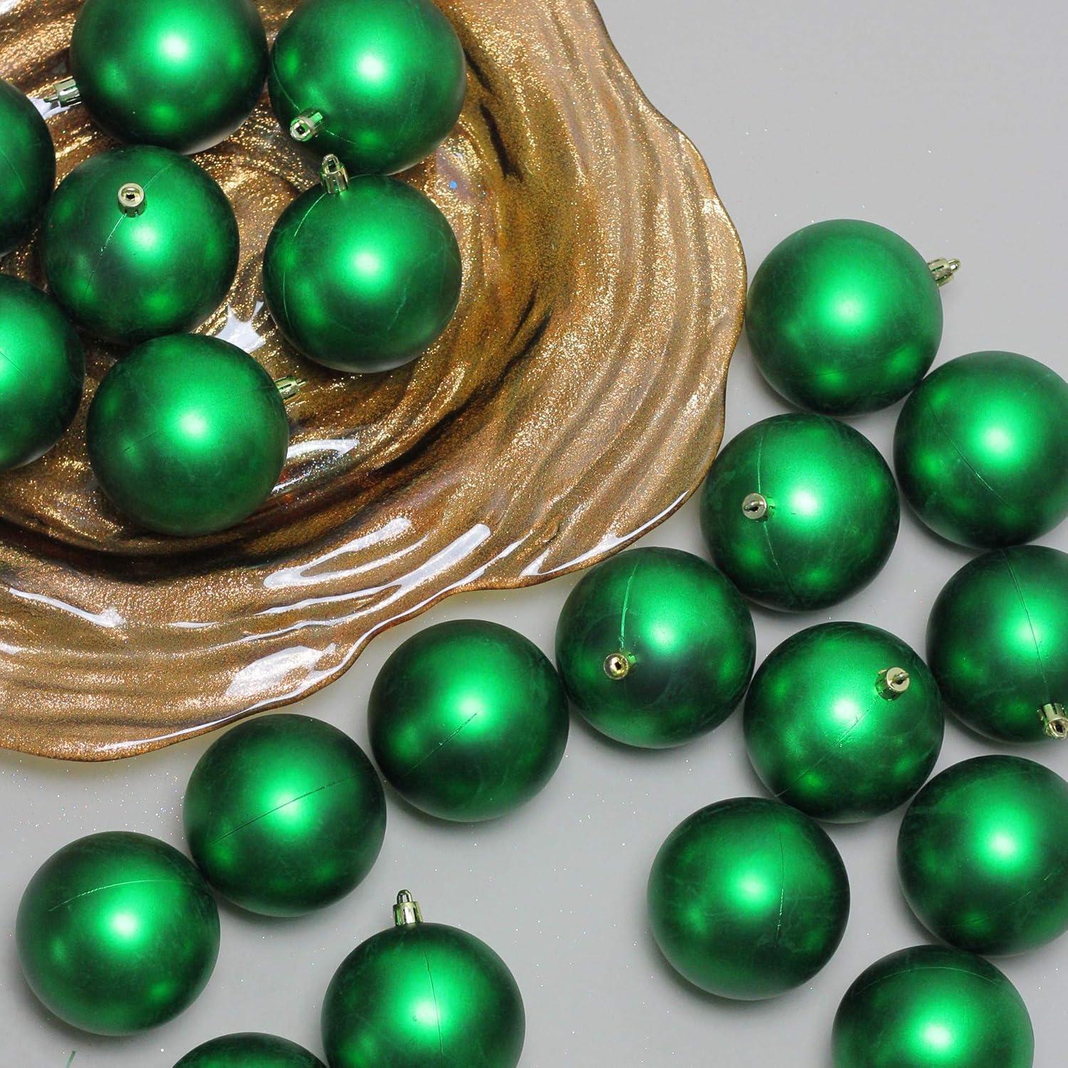 Northlight 32ct Shatterproof Matte Christmas Ball Ornament Set 3.25" - Green