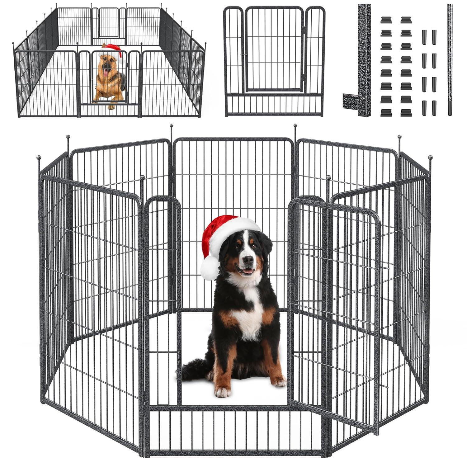 Mr Ironstone Dog Playpen with Anti-Rust Coating,  Dog Pen Indoor/Outdoor Pet Playpen for Foldable Dog Exercise Pens