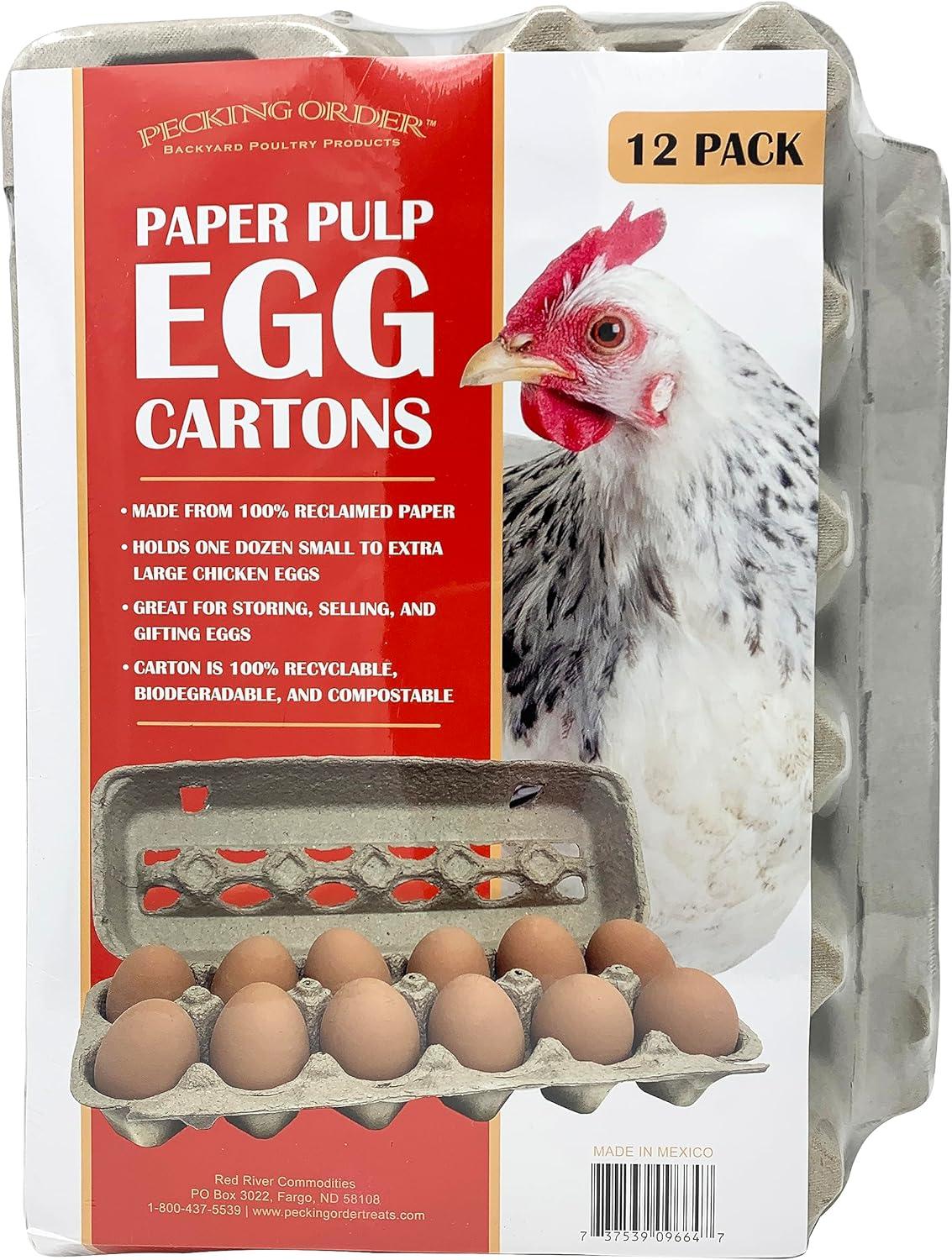 Pecking Order Cardboard Egg Carton 12-pack Dozen Cardboard Egg carton