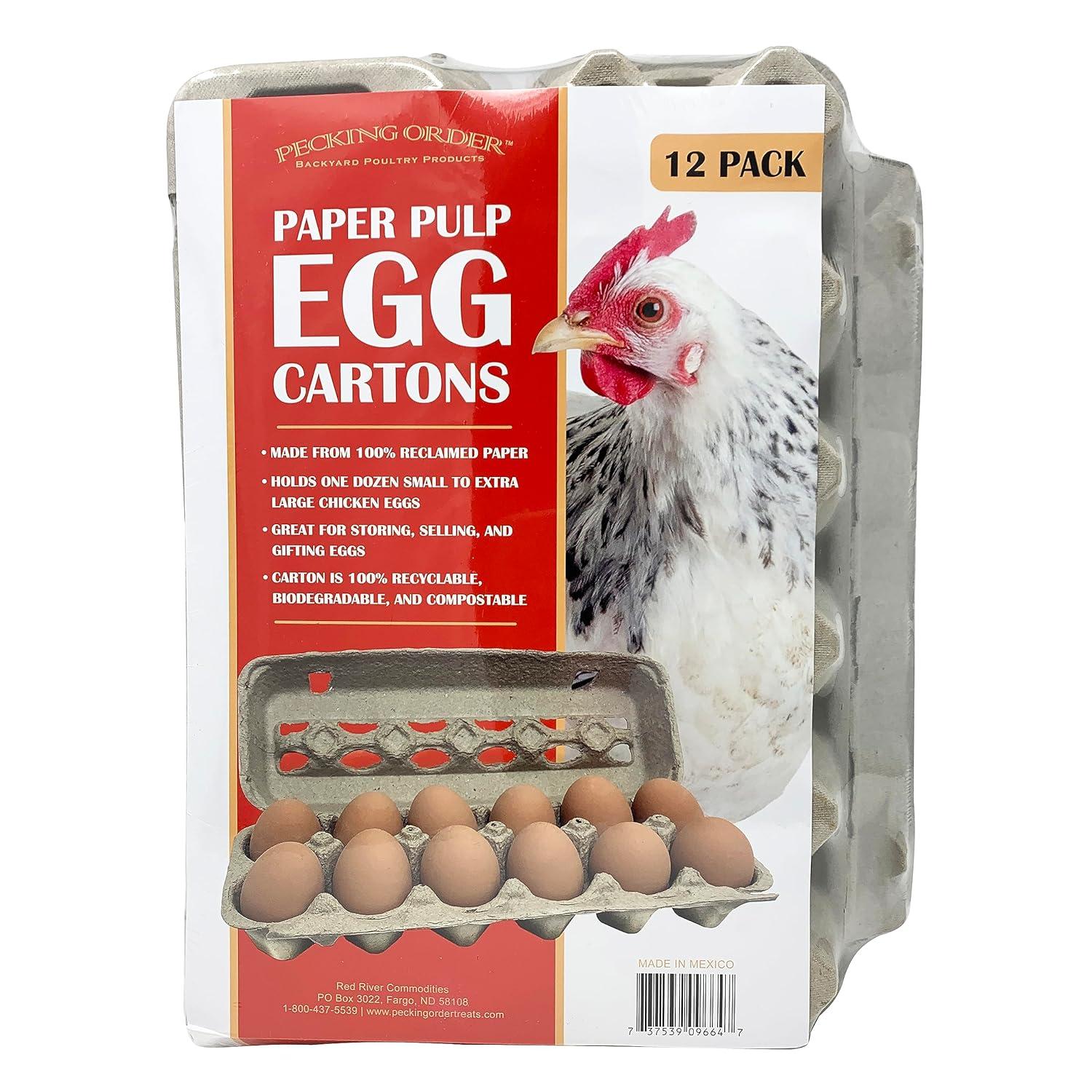 Pecking Order Cardboard Egg Carton 12-pack Dozen Cardboard Egg carton