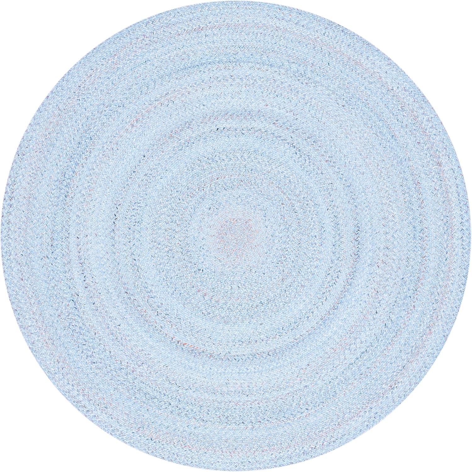 Braided BRD804 Hand Woven Area Rug - Light Blue/Red - 3' round - Safavieh.