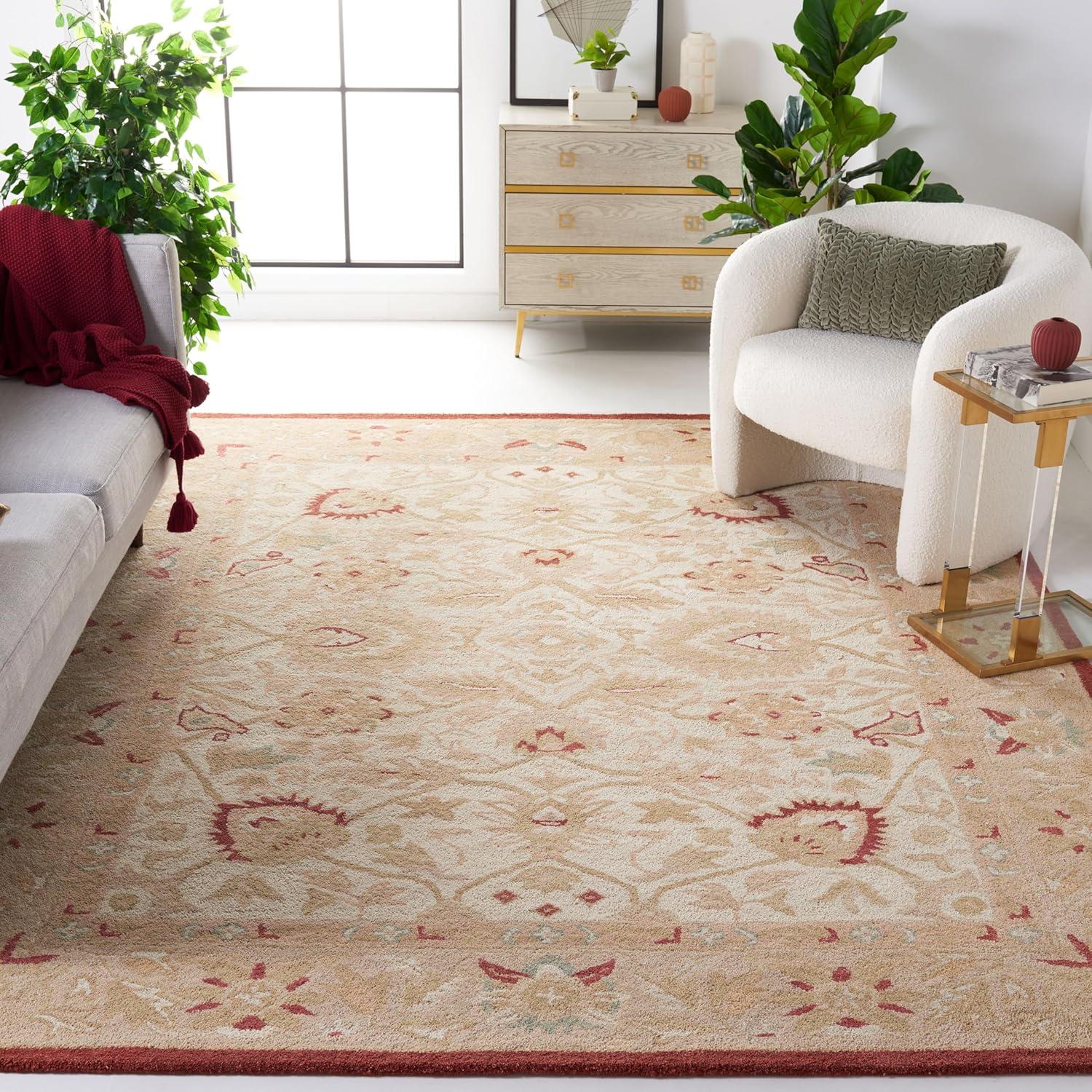 Anatolia AN512 Hand Tufted Indoor Area Rug - Beige/Rust - 8'x10' - Safavieh