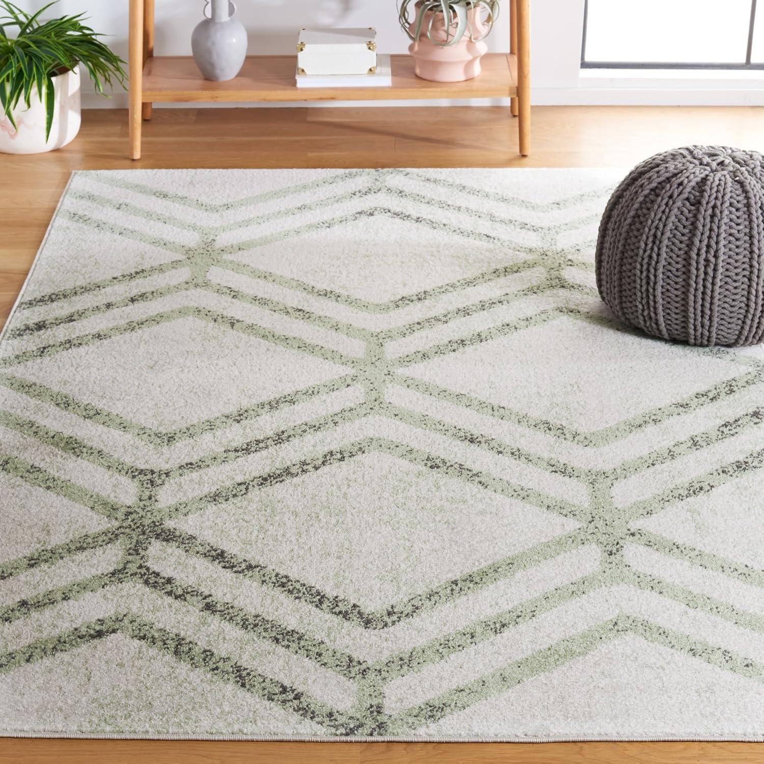 Adirondack ADR253 Machine Made Indoor Area Rug - Ivory/Sage - 6'x9' - Safavieh
