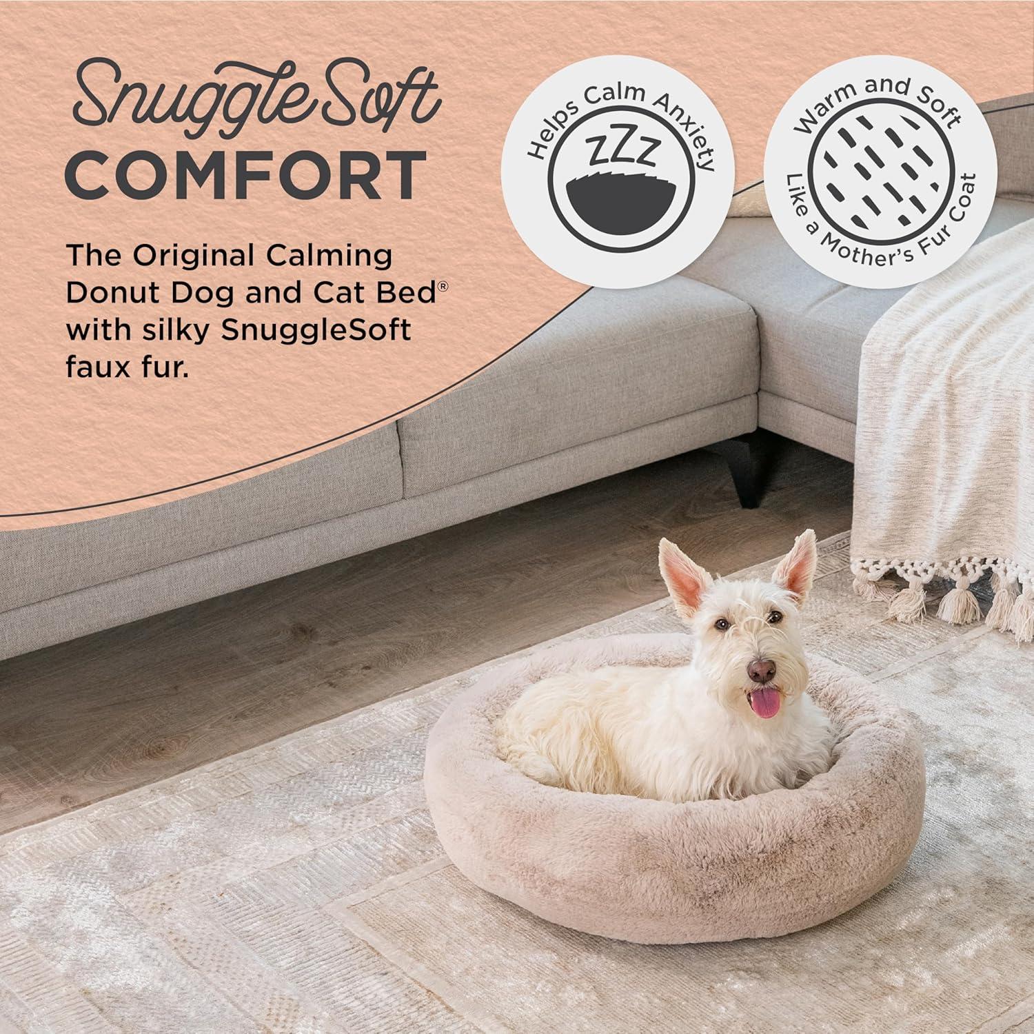 Small Gray Orthopedic Memory Foam Donut Dog Bed