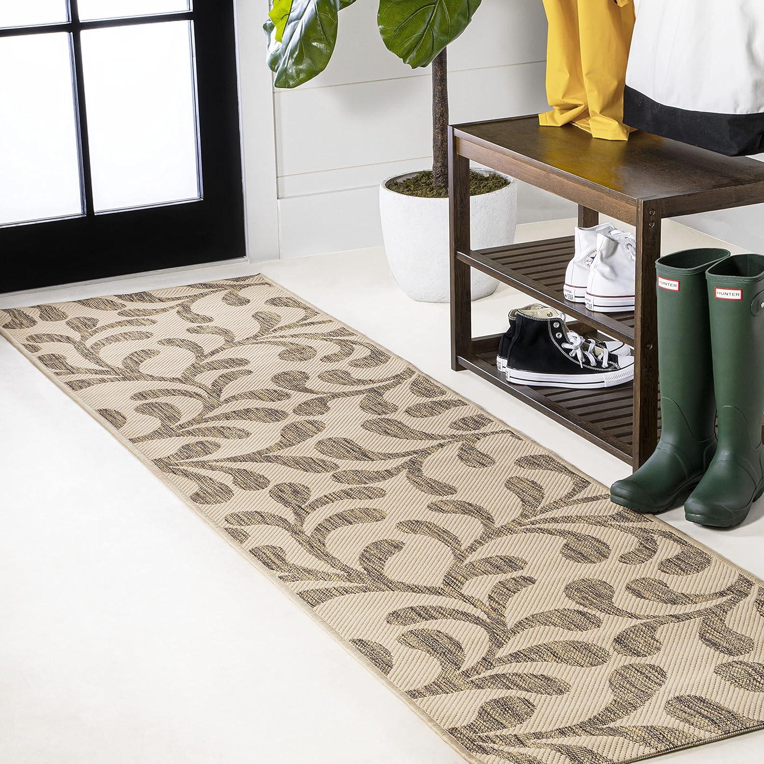 8'x10' Vine All Over Indoor/Outdoor Area Rug, Brown/Beige - JONATHAN Y