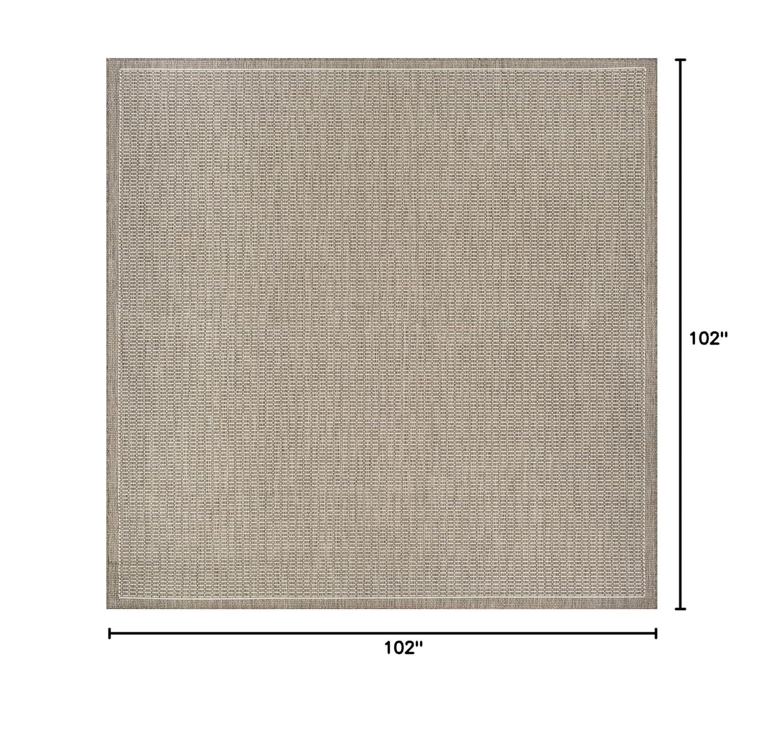 Couristan Recife Saddle Stitch Indoor /Outdoor Area Rug, Champagne- Taupe, 8'6" Square