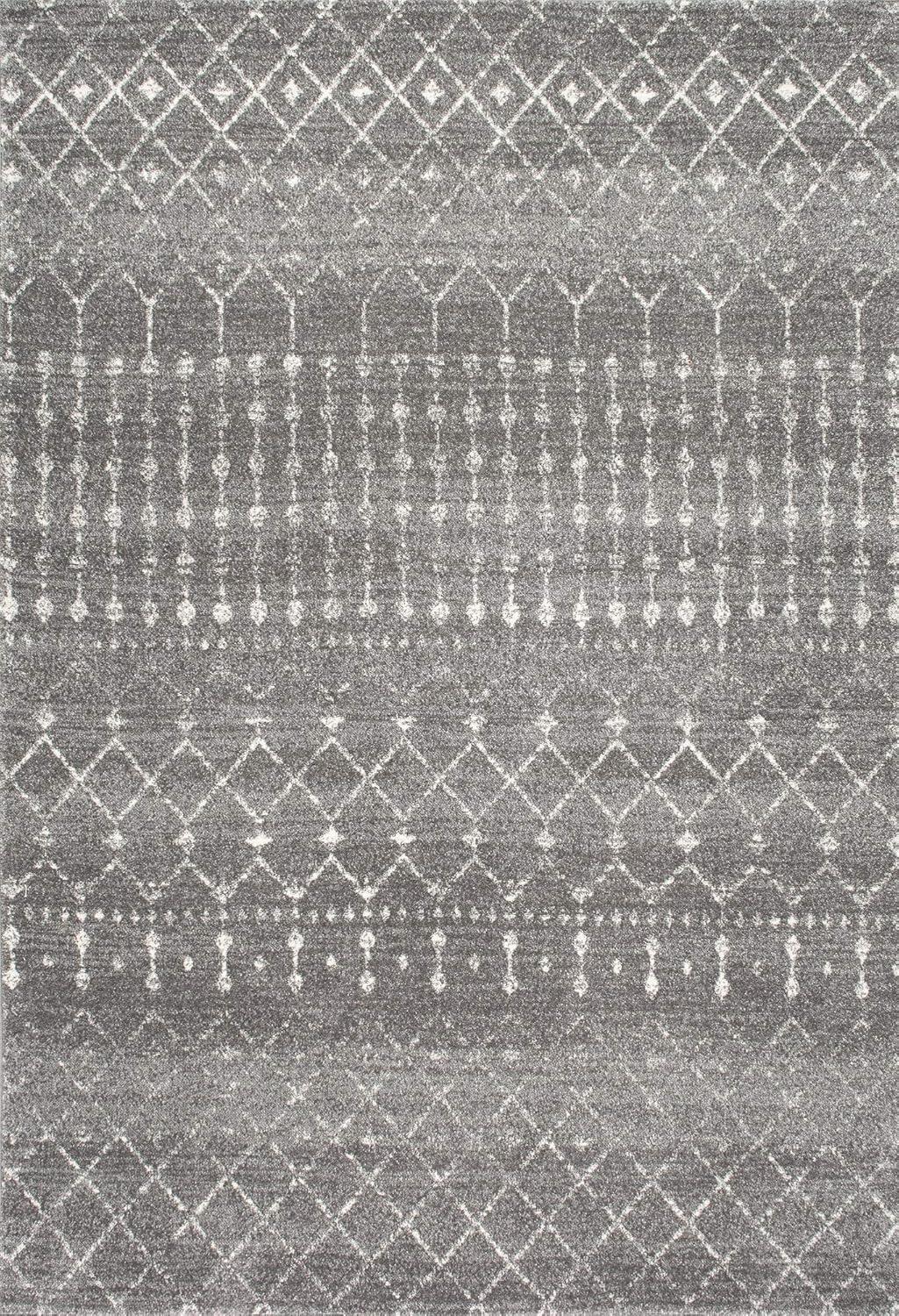 nuLOOM Moroccan Blythe Dark Grey 6' 7" x 9' Transitional Area Rug