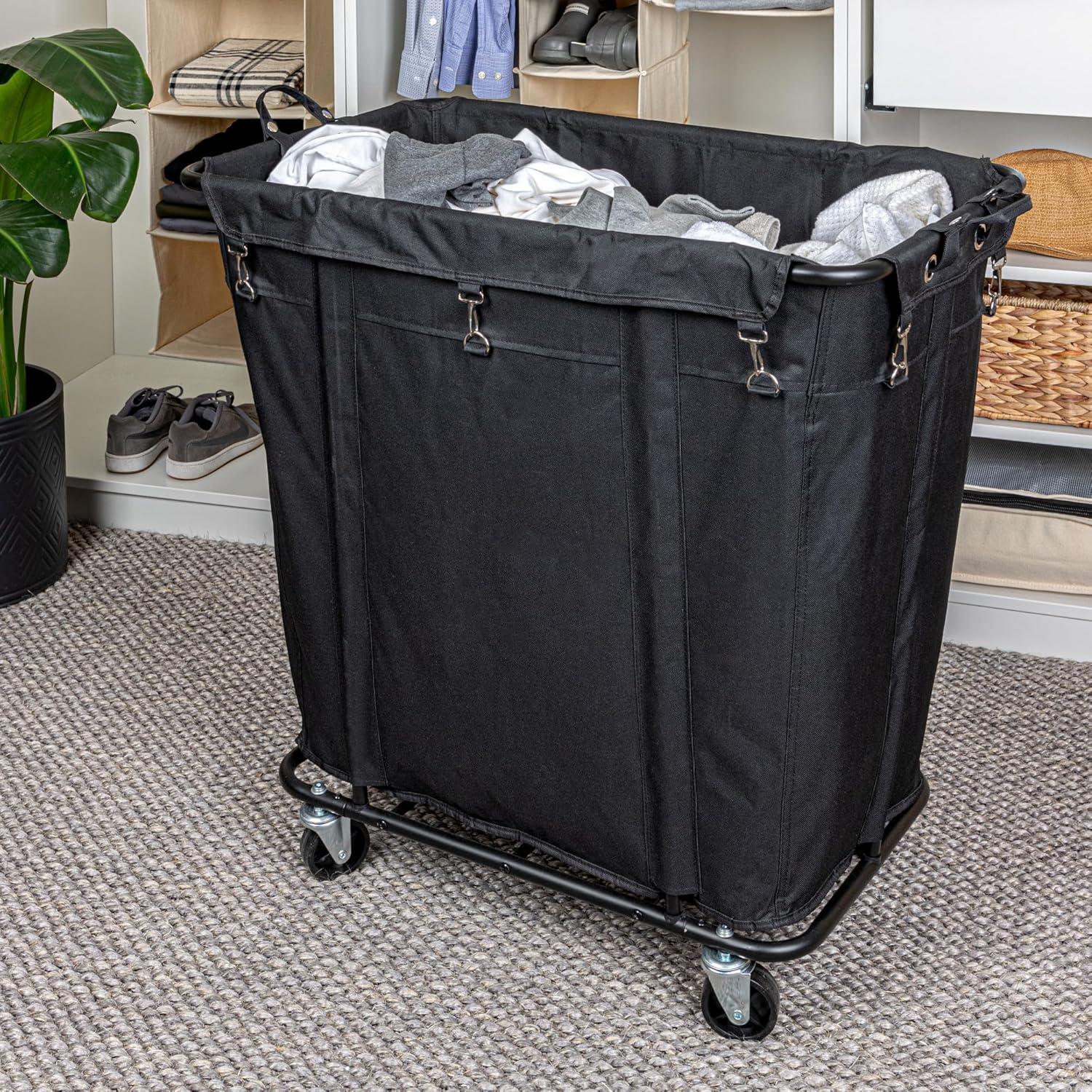 Household Essentials Rolling Laundry Hamper with Handles