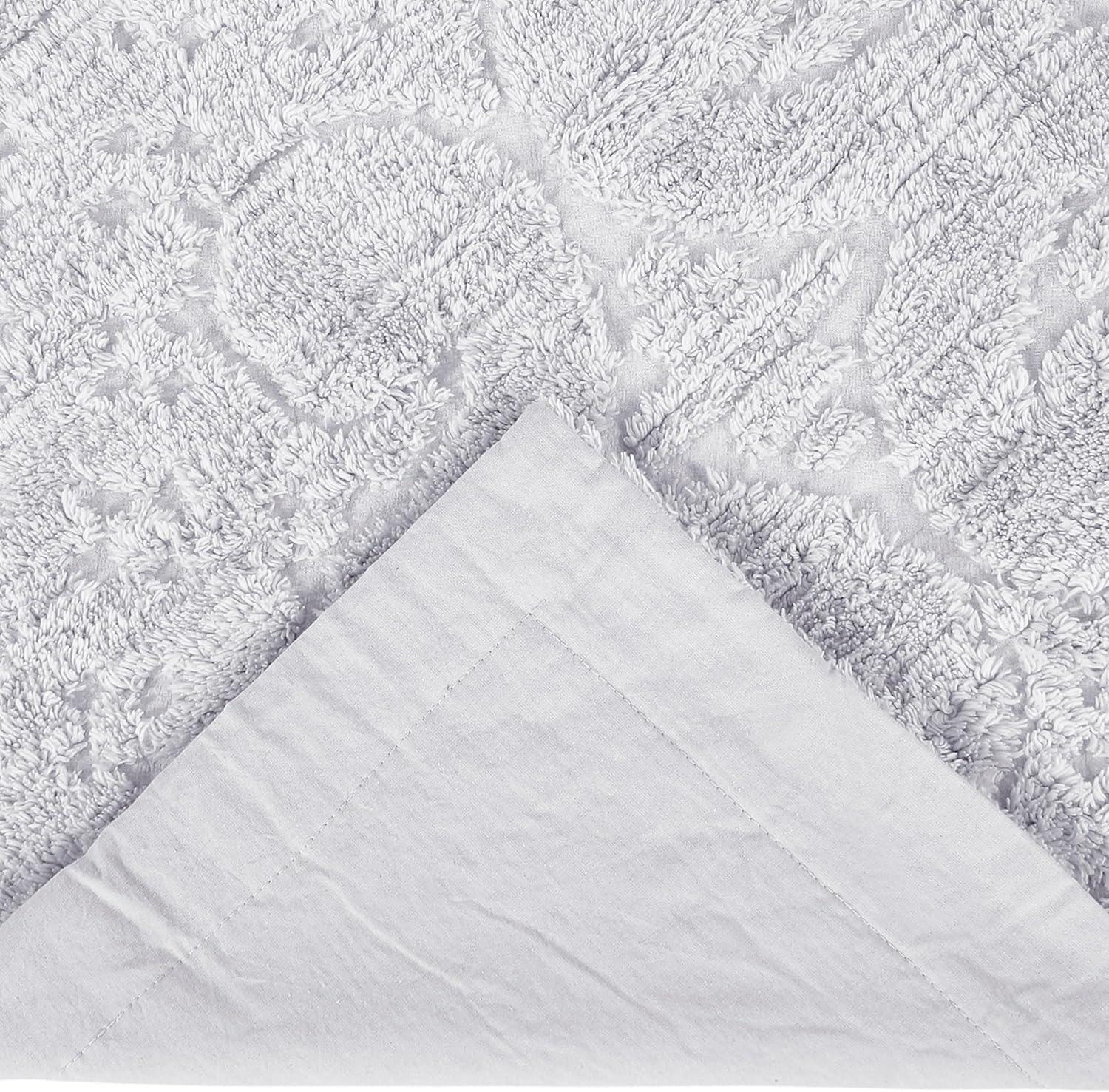 Better Trends Ashton Collection Chenille Bedspread Set, 100% Cotton Machine Washable Bedding Set, Soft & Breathable Medallion Design Coverlet with Sham, Luxurious All Season Comfort