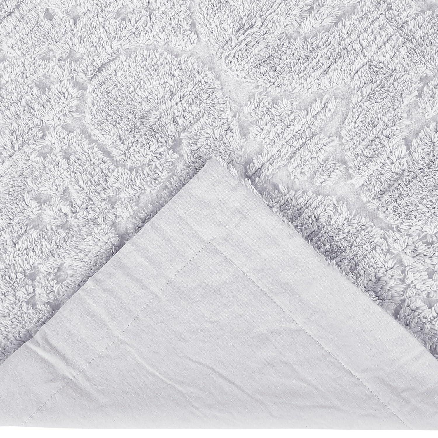 Better Trends Ashton Collection Chenille Bedspread Set, 100% Cotton Machine Washable Bedding Set, Soft & Breathable Medallion Design Coverlet with Sham, Luxurious All Season Comfort