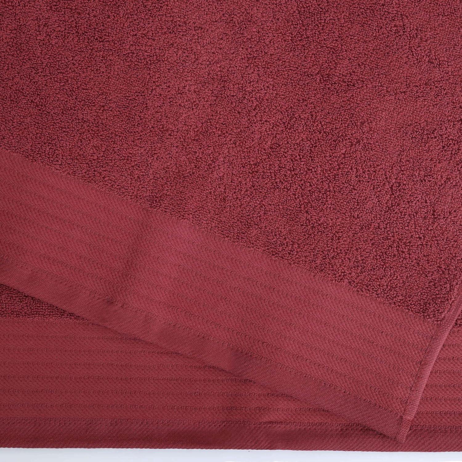 Superior Turkish Cotton Highly-absorbent 6-Piece Hand Towel Set for Bathroom, Spa, and Gym, Maroon