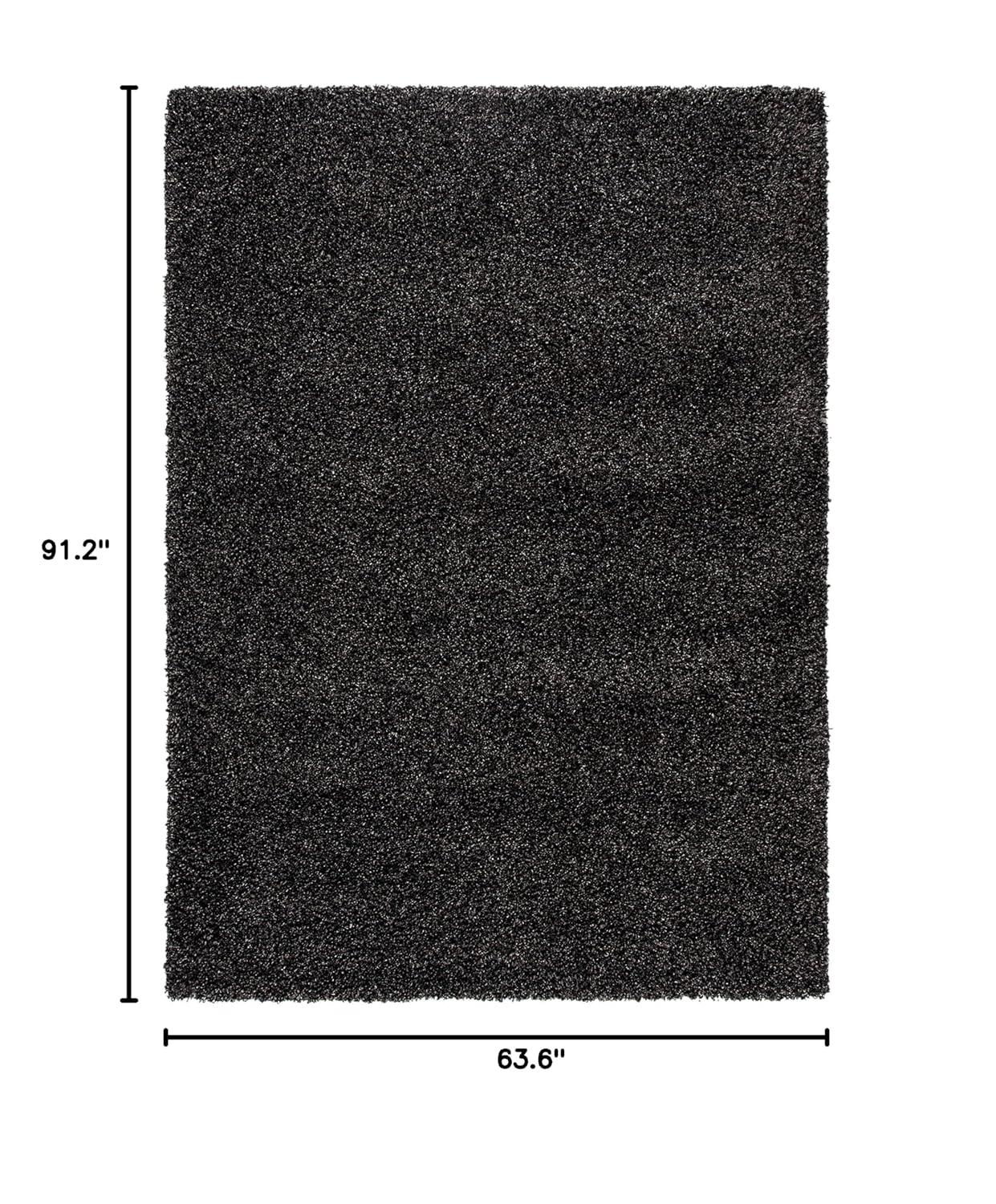 Evolution Shag EVO520 Power Loomed Area Rug - Charcoal - 5'3"x7'6" - Safavieh.