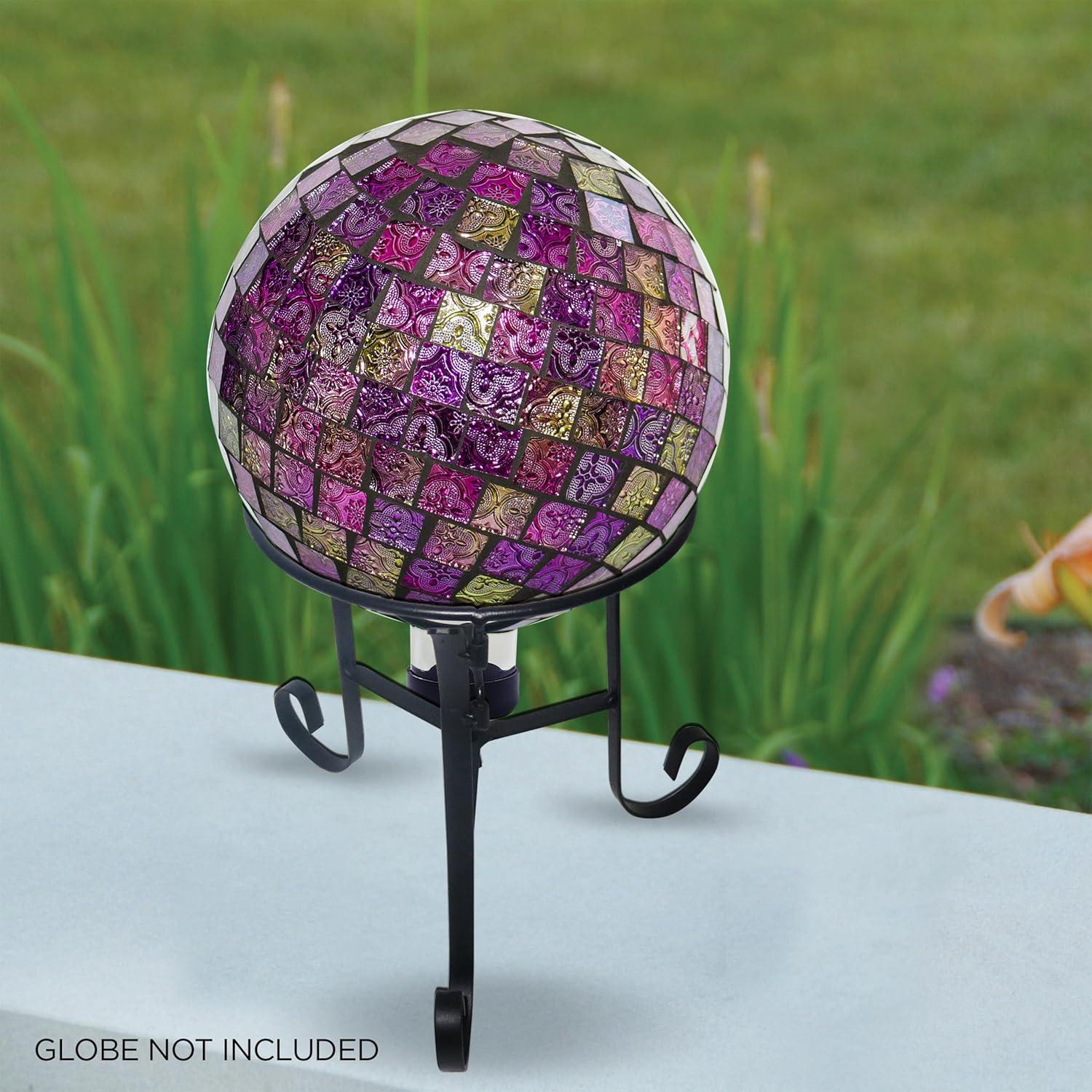 Alpine Corporation 10-Inch Metal Gazing Globe Stand Accessory, Black