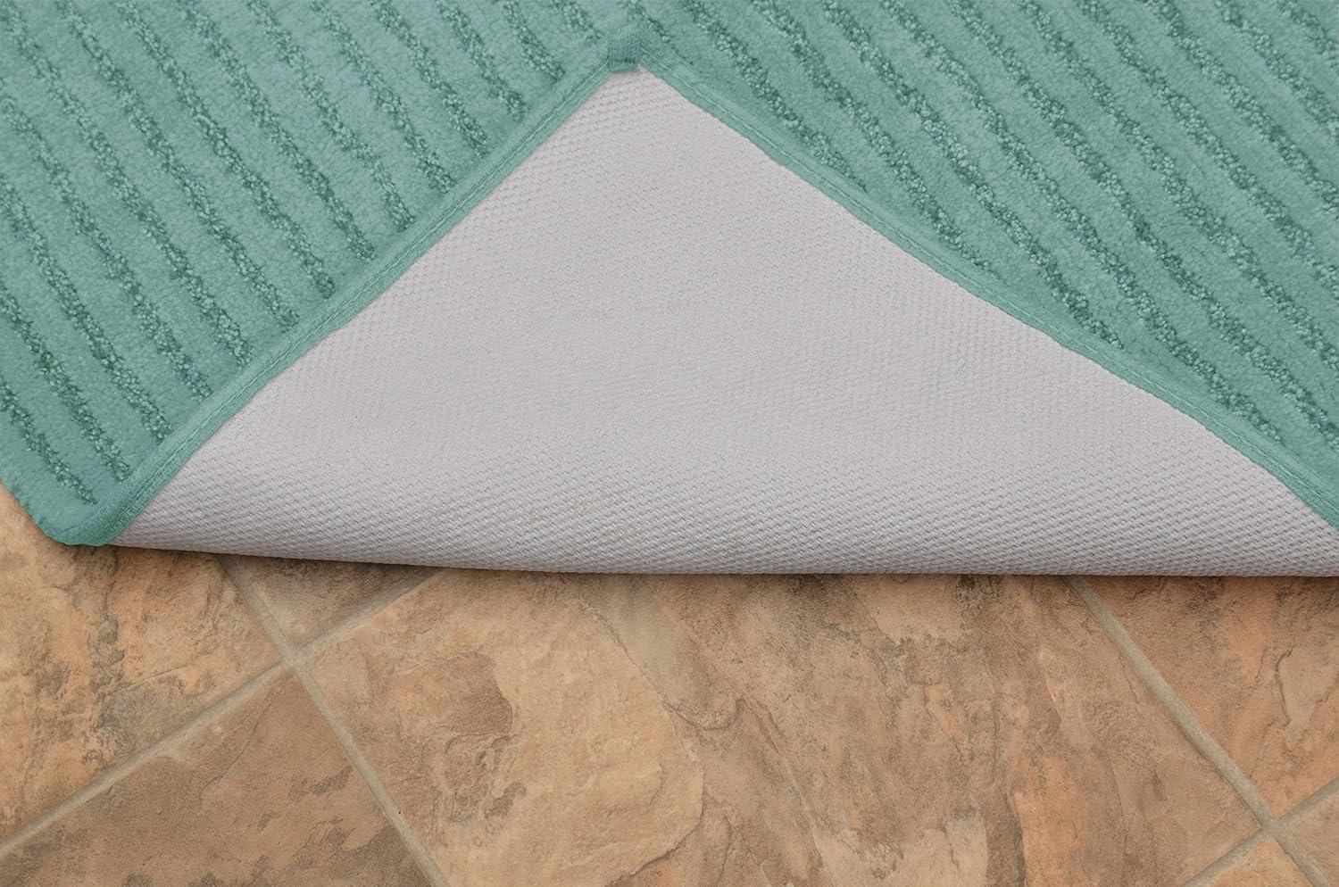 24"x40" Sheridan Plush Washable Nylon Bath Rug Sea foam - Garland