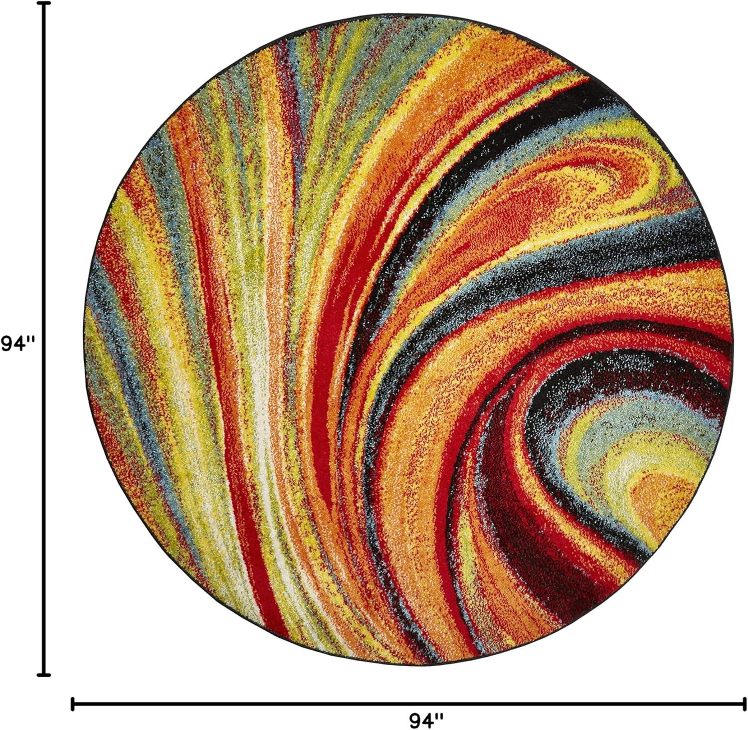 Home Dynamix Splash Adja Contemporary Abstract Swirl Area Rug, Red/Blue, 7'10"x10'2"
