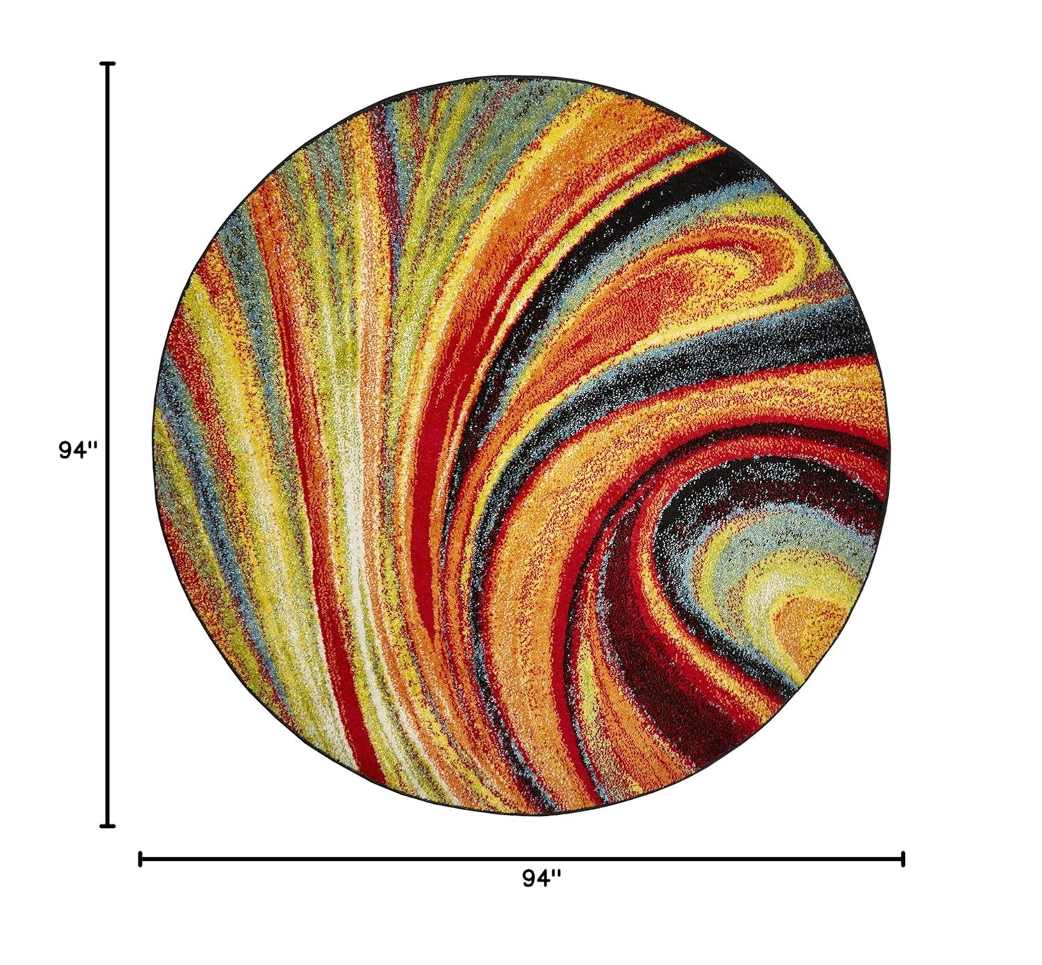 Home Dynamix Splash Adja Contemporary Abstract Swirl Area Rug, Red/Blue, 7'10"x10'2"