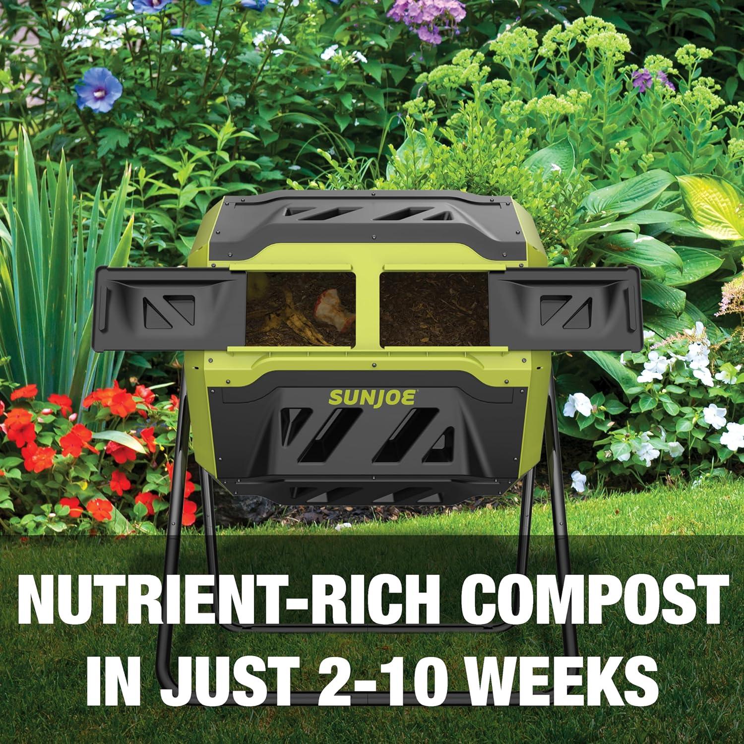 42 Gallon Green and Black Outdoor Tumbling Composter