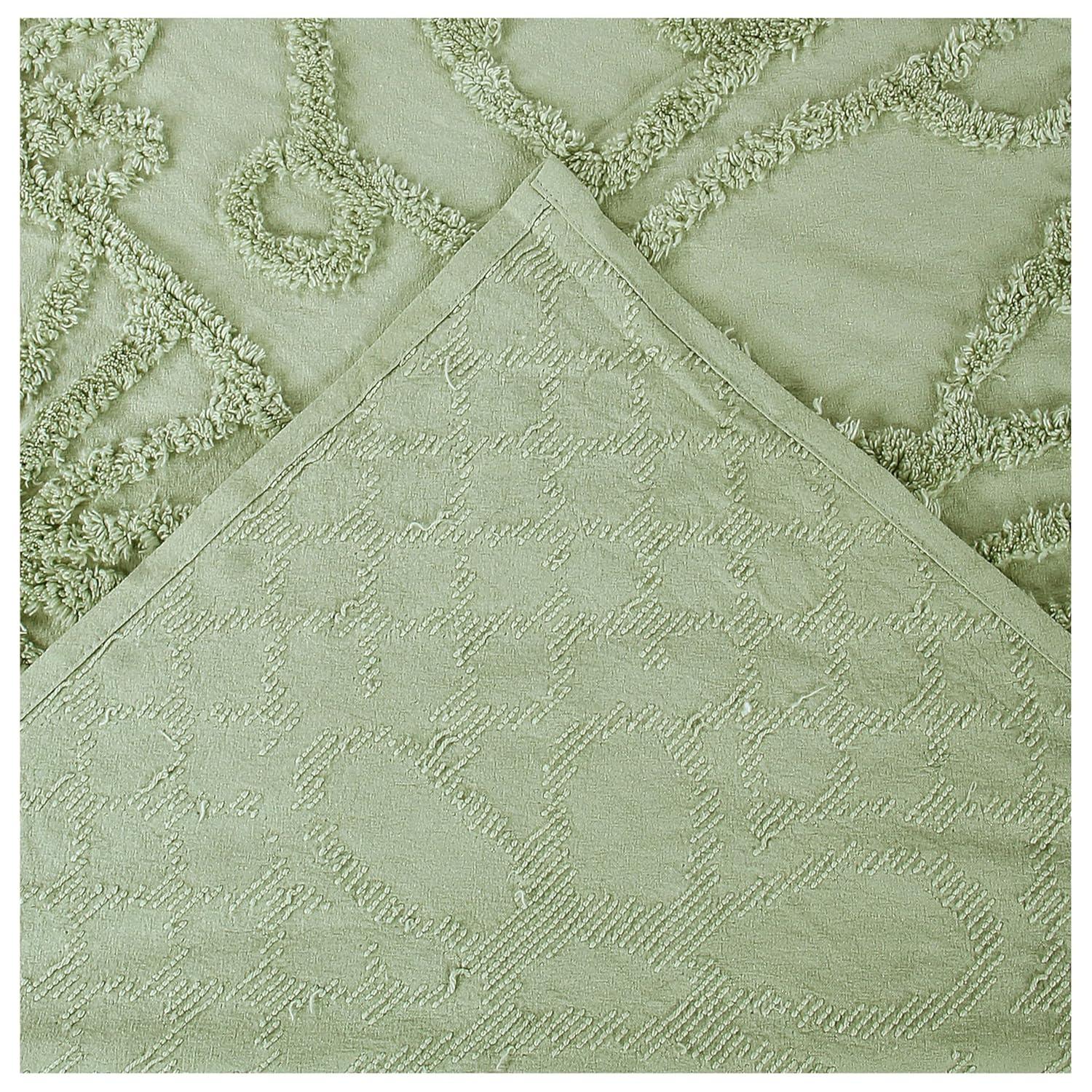 Better Trends 3 Piece Bedspread Set 100% Chenille Queen Bedding Set Soft and Breathable Machine Washable (Sage) Trevor Collection