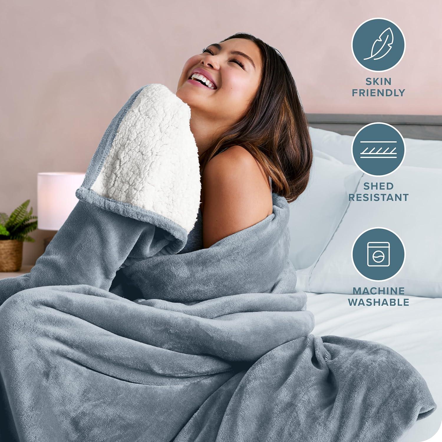 Faux Shearling Fleece Blanket by Bare Home