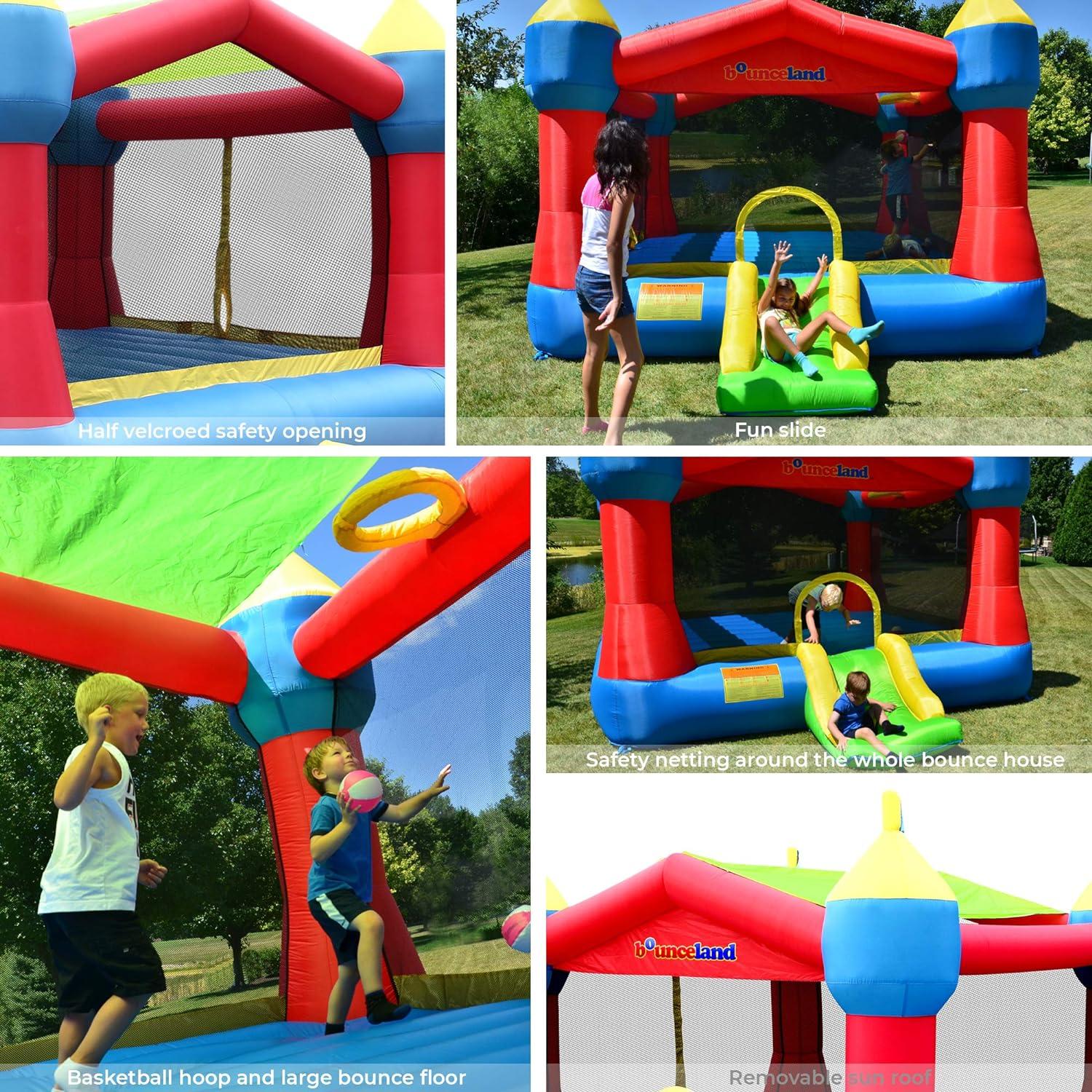 Colorful Inflatable Castle Bounce House with Slide and Blower