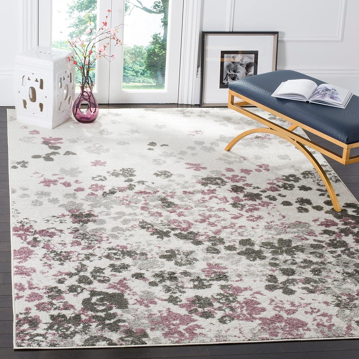 Adirondack ADR115 Machine Made Indoor Area Rug - Light Grey/Purple - 8'x8' - Safavieh