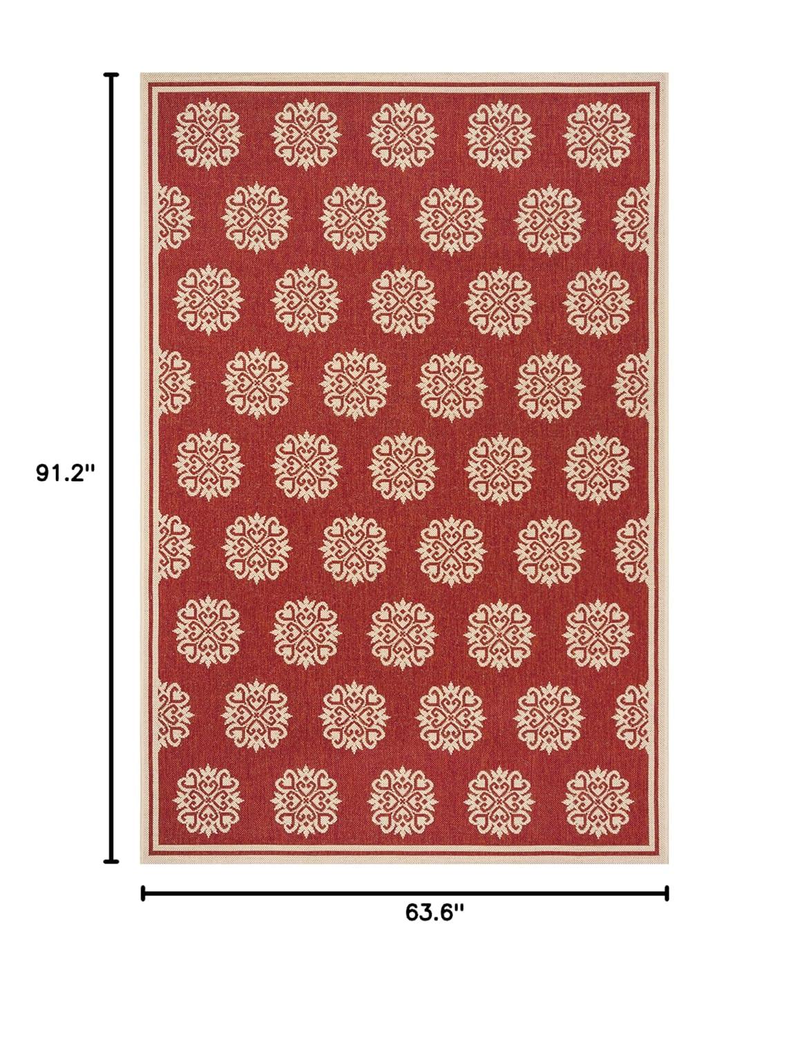SAFAVIEH Linden Cheshunt Floral Area Rug, Red/Cream, 5'1" x 7'6"