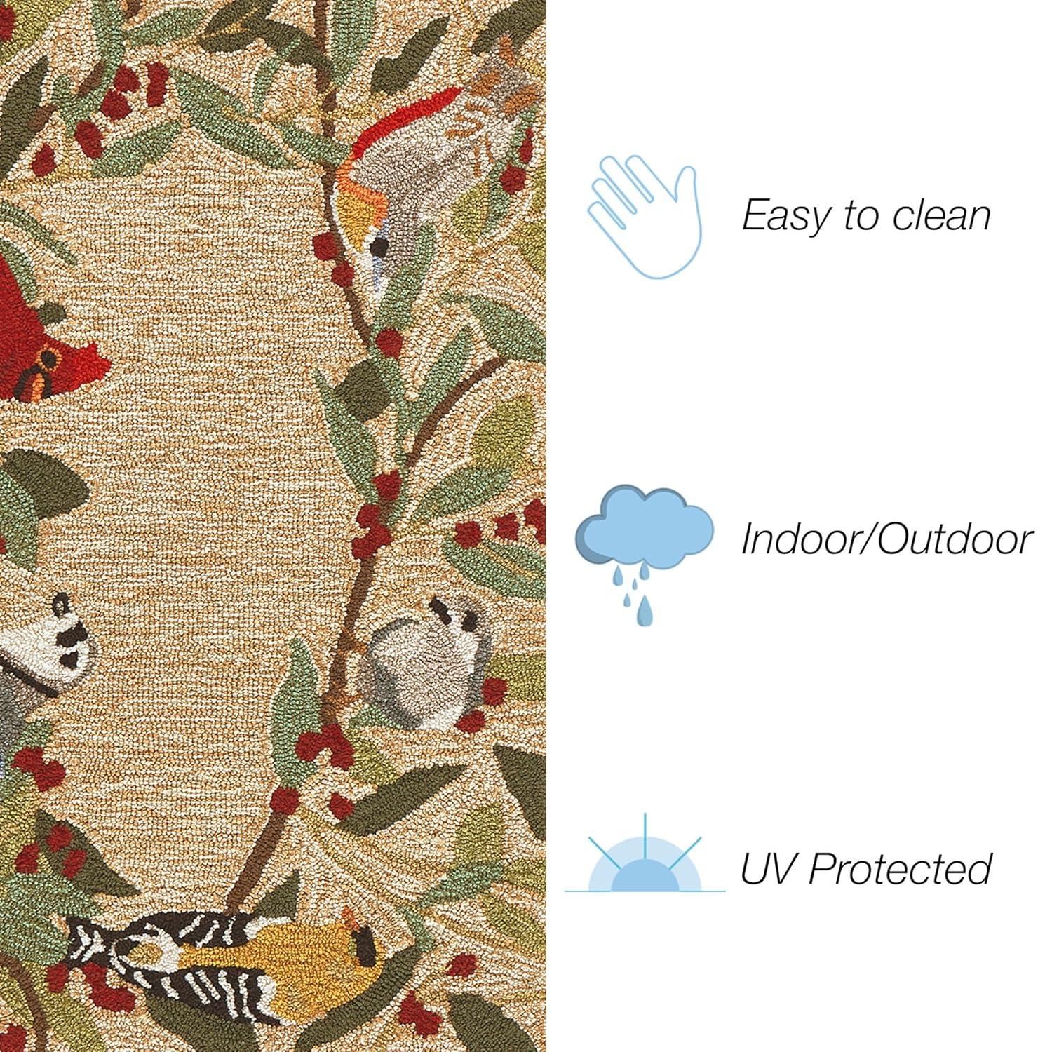 Liora Manne Frontporch Birds Indoor/Outdoor Rug Neutral 2'6" x 4'