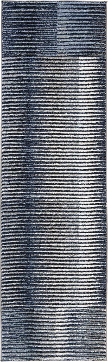 Celestial Blue Abstract 9' x 12' Synthetic Easy-Care Area Rug