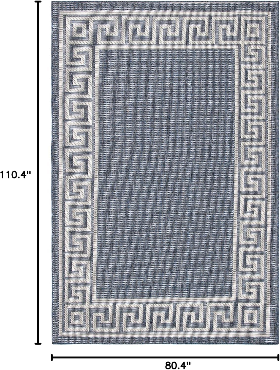 Bermuda BMU820 Power Loomed Indoor/Outdoor Area Rug - Dark Blue/Ivory - 6'7"x9'2" - Safavieh.
