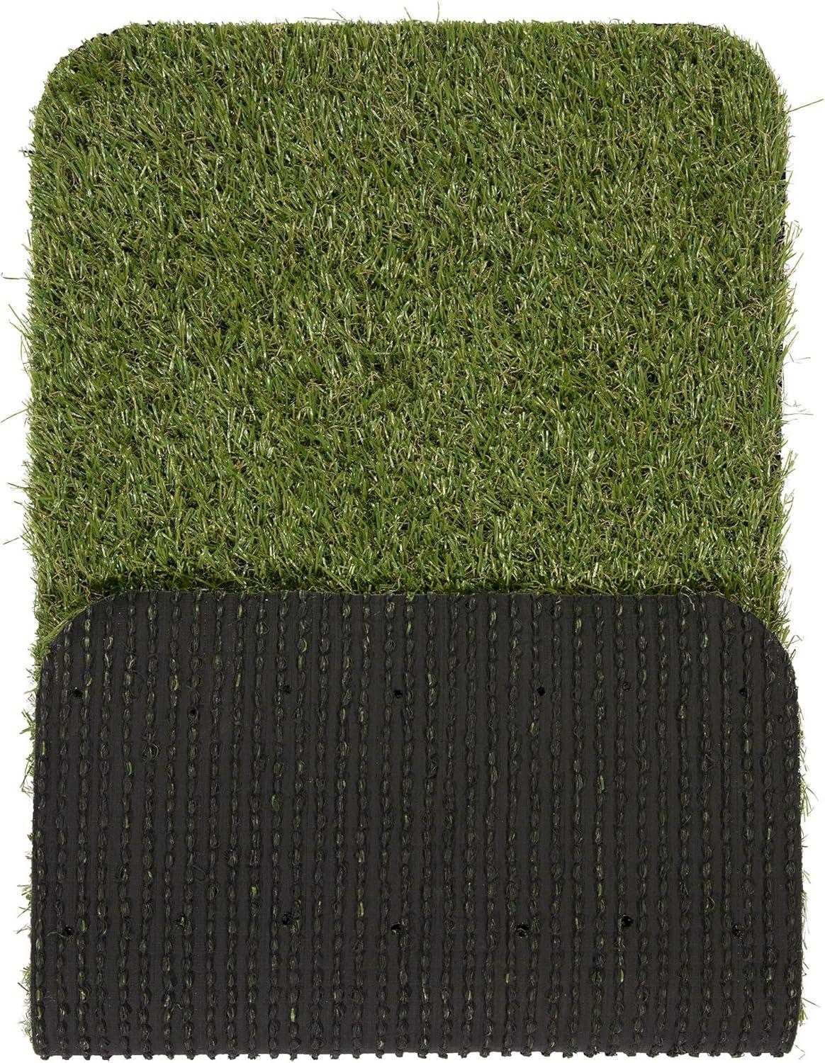 Ottomanson Pet Training Non-Slip Indoor/Outdoor Tray with Reusable Grass Pad