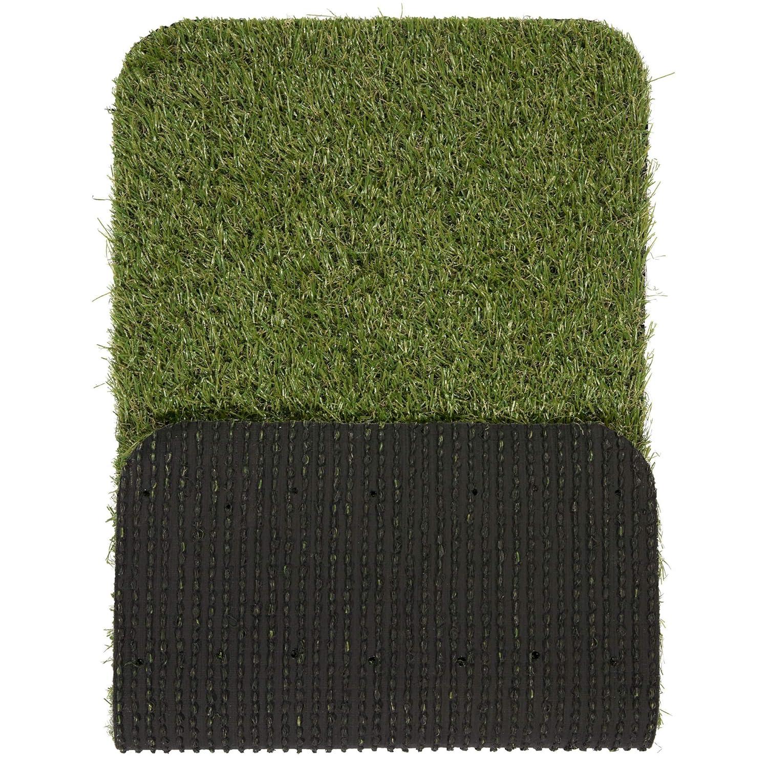 Ottomanson Pet Training Non-Slip Indoor/Outdoor Tray with Reusable Grass Pad