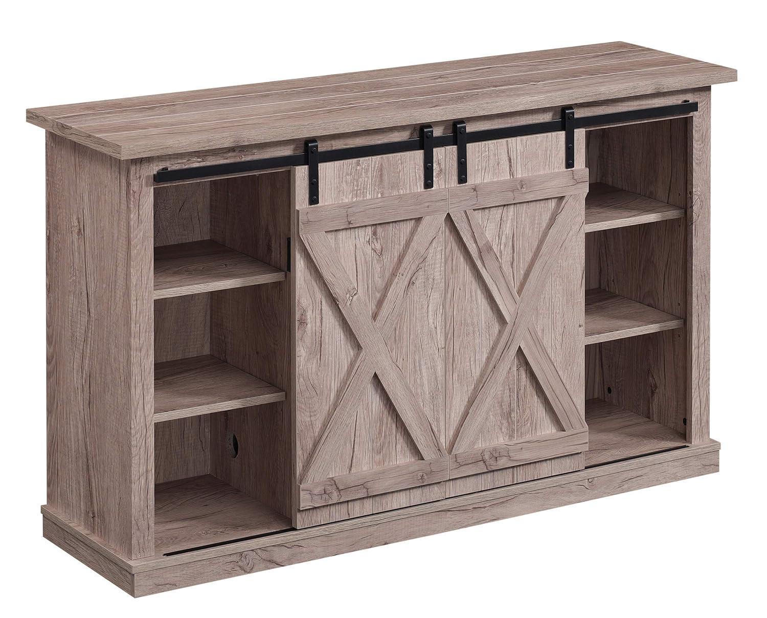 Twin Star Home Terryville Barn Door TV Stand for TVs up to 60", Dark Gray
