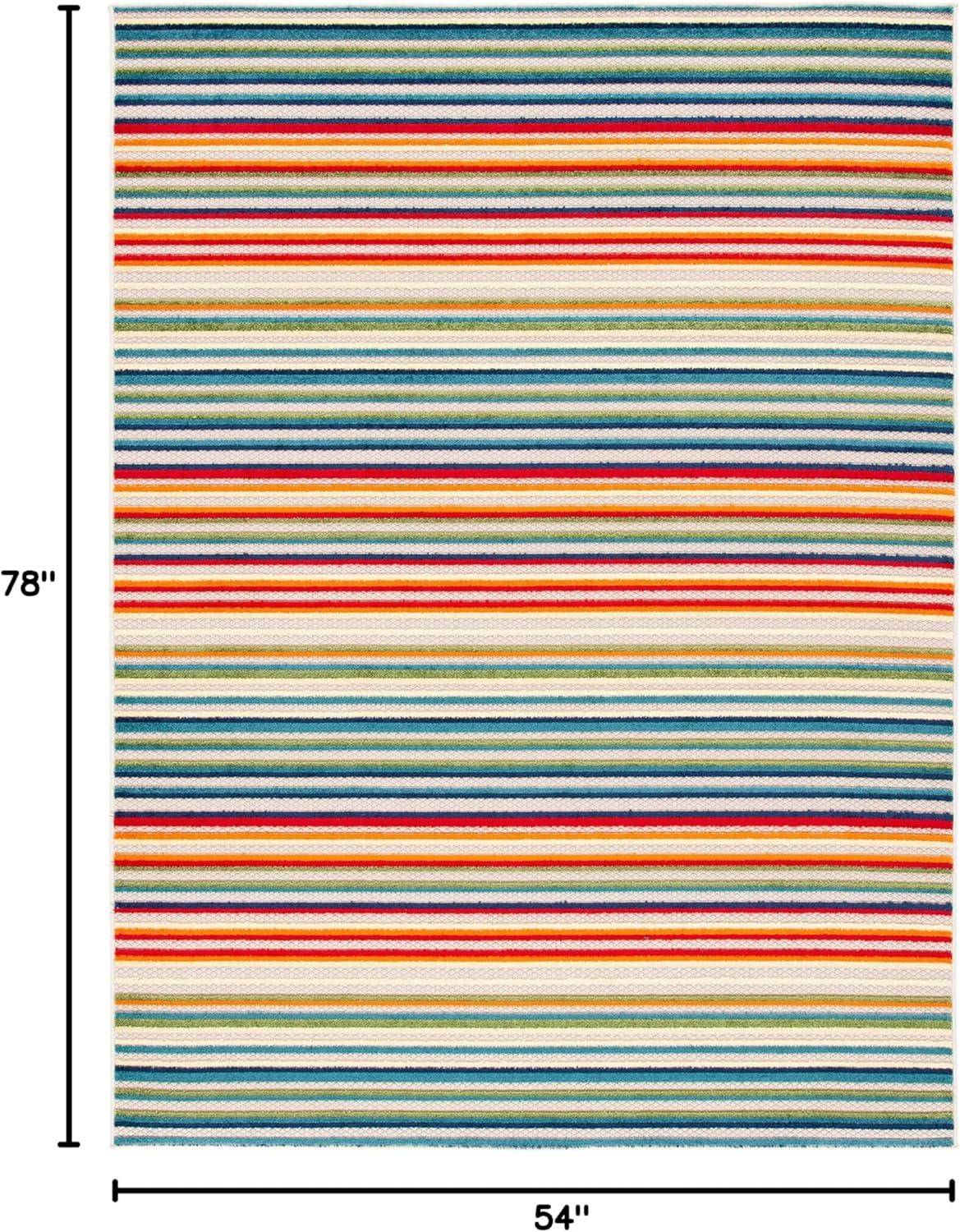 Cabana CBN323 Loomed Indoor Area Rug - Ivory/Green - 4'5"x6'5" - Safavieh