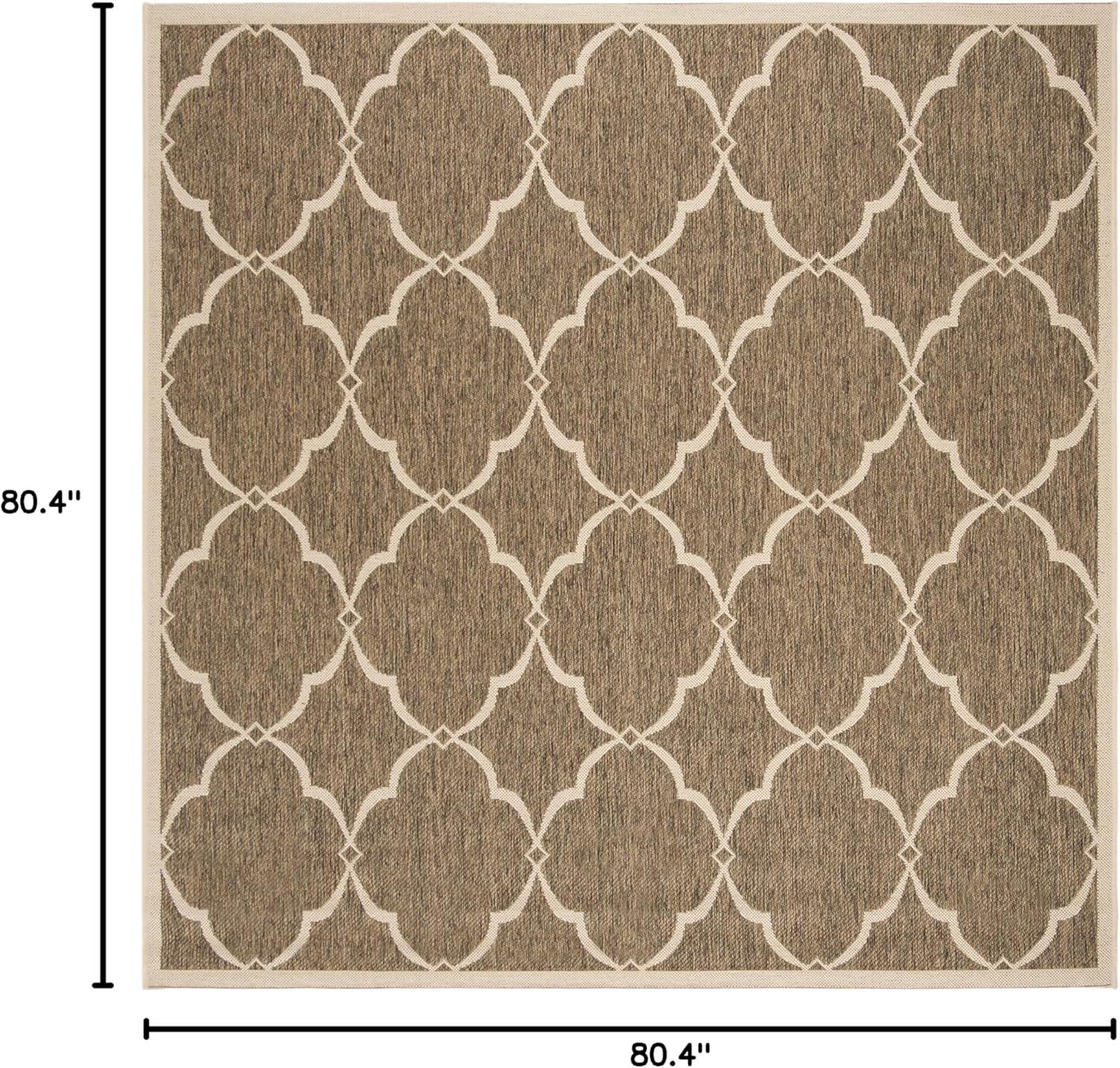 Beach House BHS125 Power Loomed Indoor/Outdoor Area Rug - Beige/Cream - 6'7"x6'7" - Safavieh