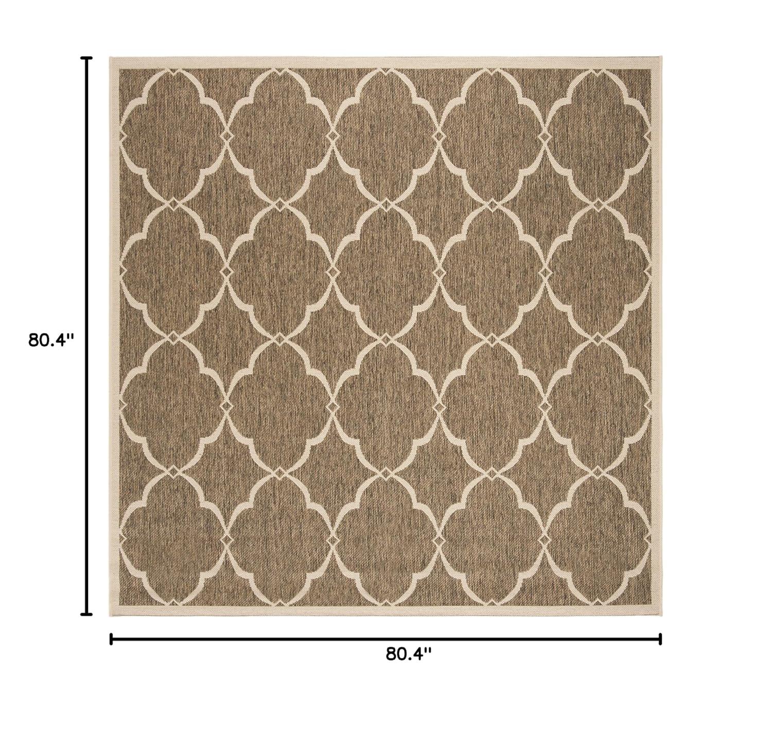 Beach House BHS125 Power Loomed Indoor/Outdoor Area Rug - Beige/Cream - 6'7"x6'7" - Safavieh