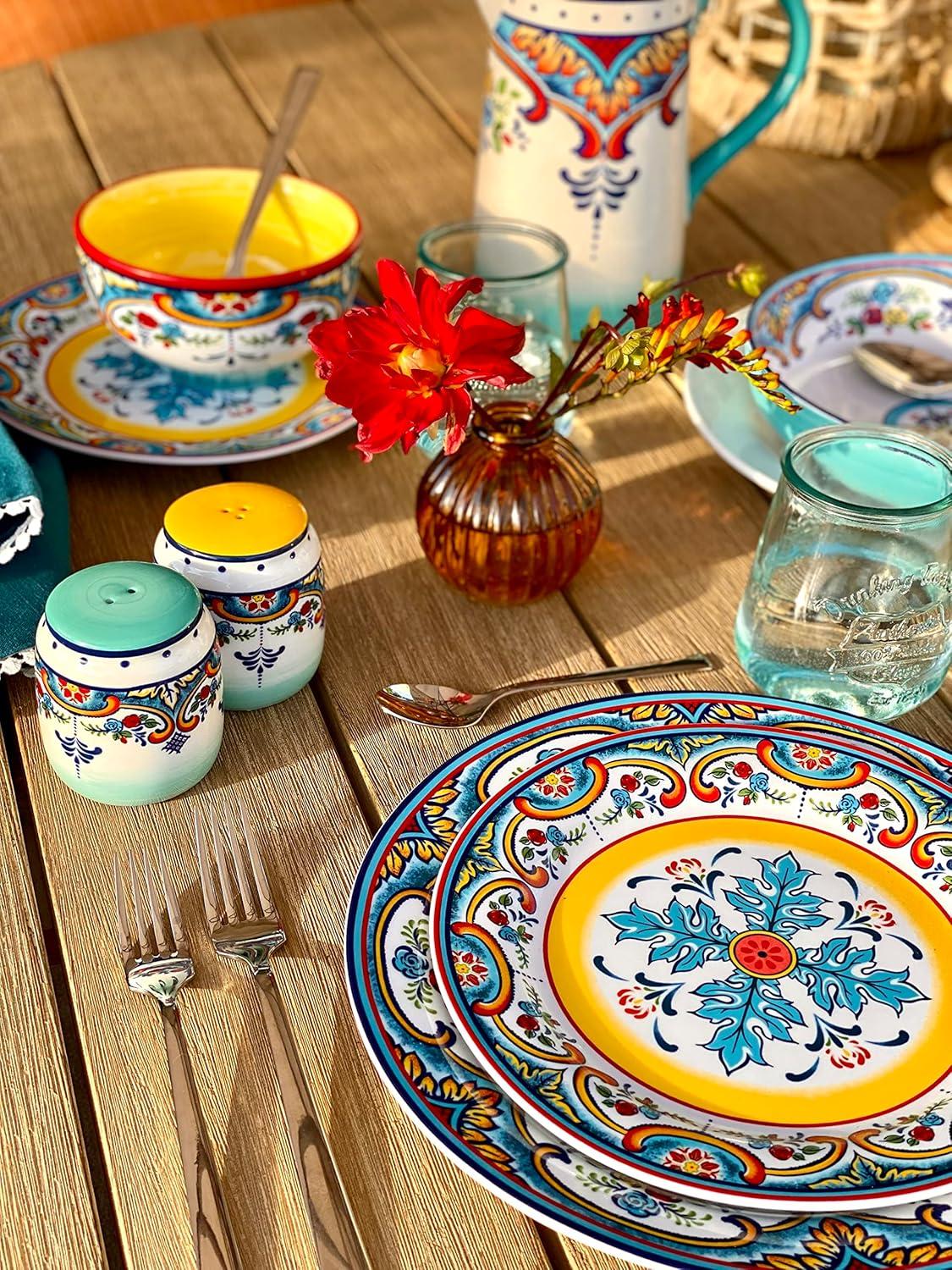 Zanzibar Multicolor Ceramic Floral 16-Piece Dinnerware Set