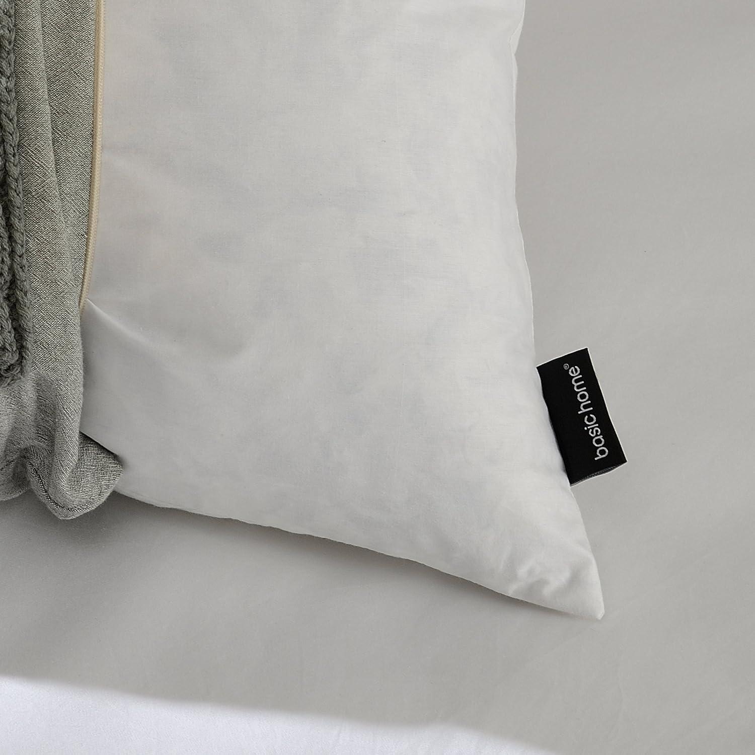 26x26 White Feather Down Square Bed Pillow Set