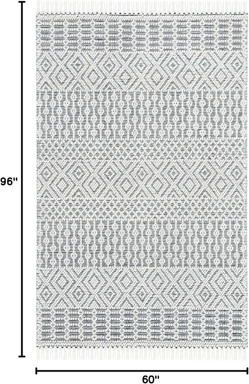 Southwestern Handmade Flatweave Wool Ivory/Black Area Rug