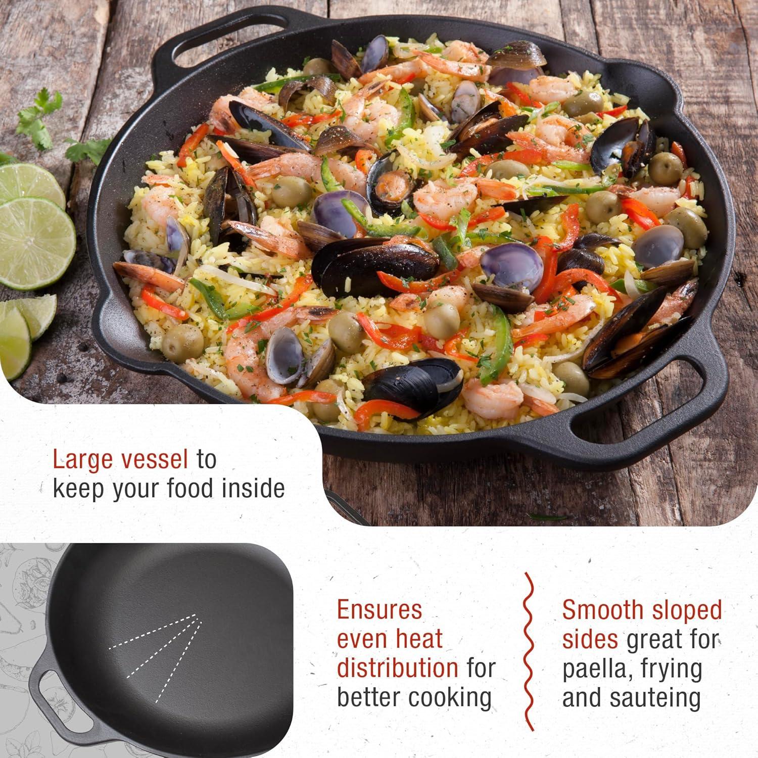 Victoria Victoria Cast Iron 13" Everyday Skillet with Loop Handles