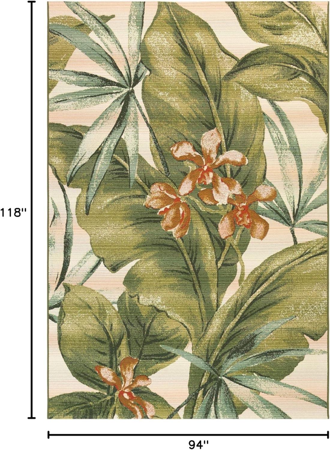 Liora Manne Marina Tropical Leaf Indoor/Outdoor Rug Cream 7'10" x 9'10"