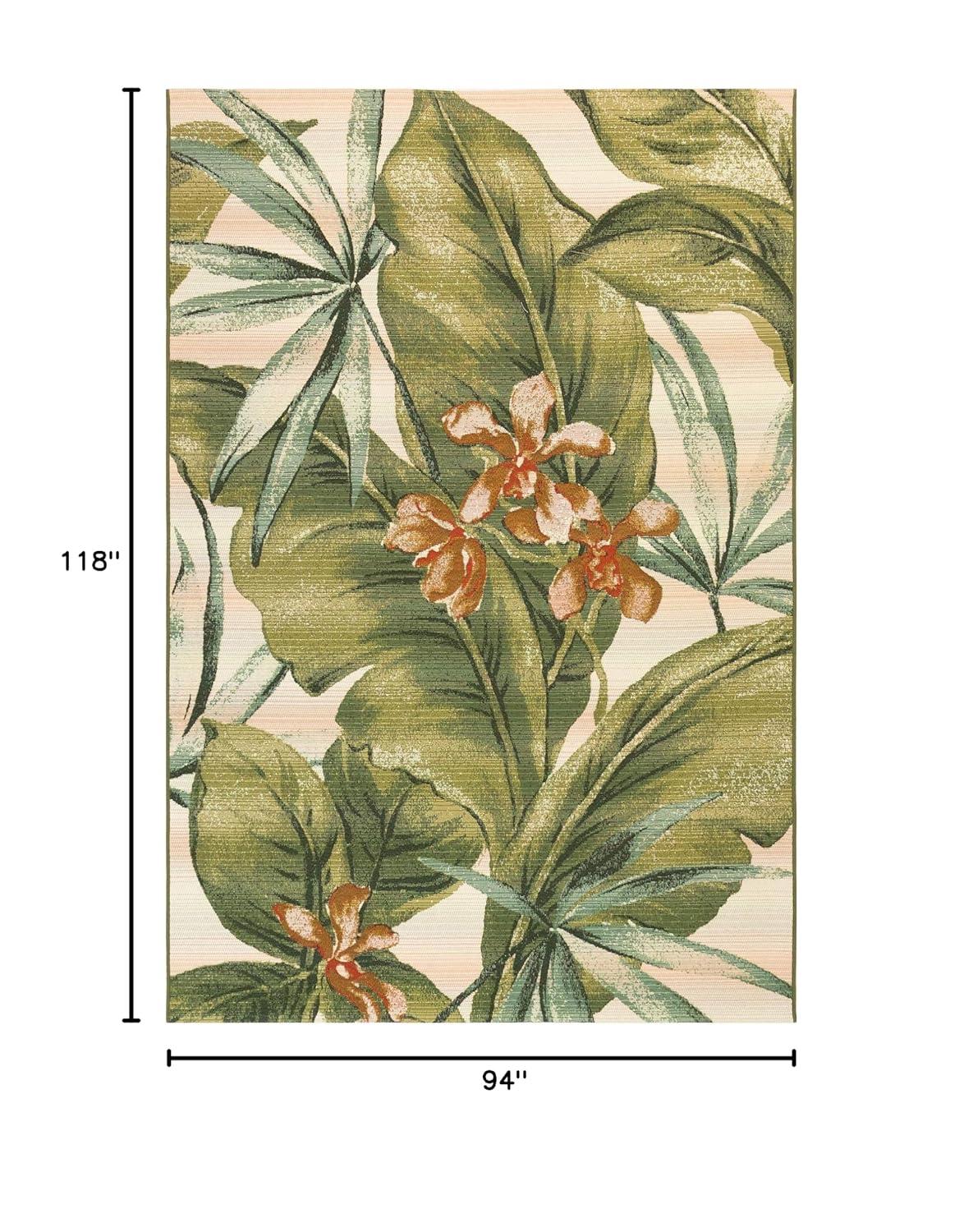 Liora Manne Marina Tropical Leaf Indoor/Outdoor Rug Cream 7'10" x 9'10"