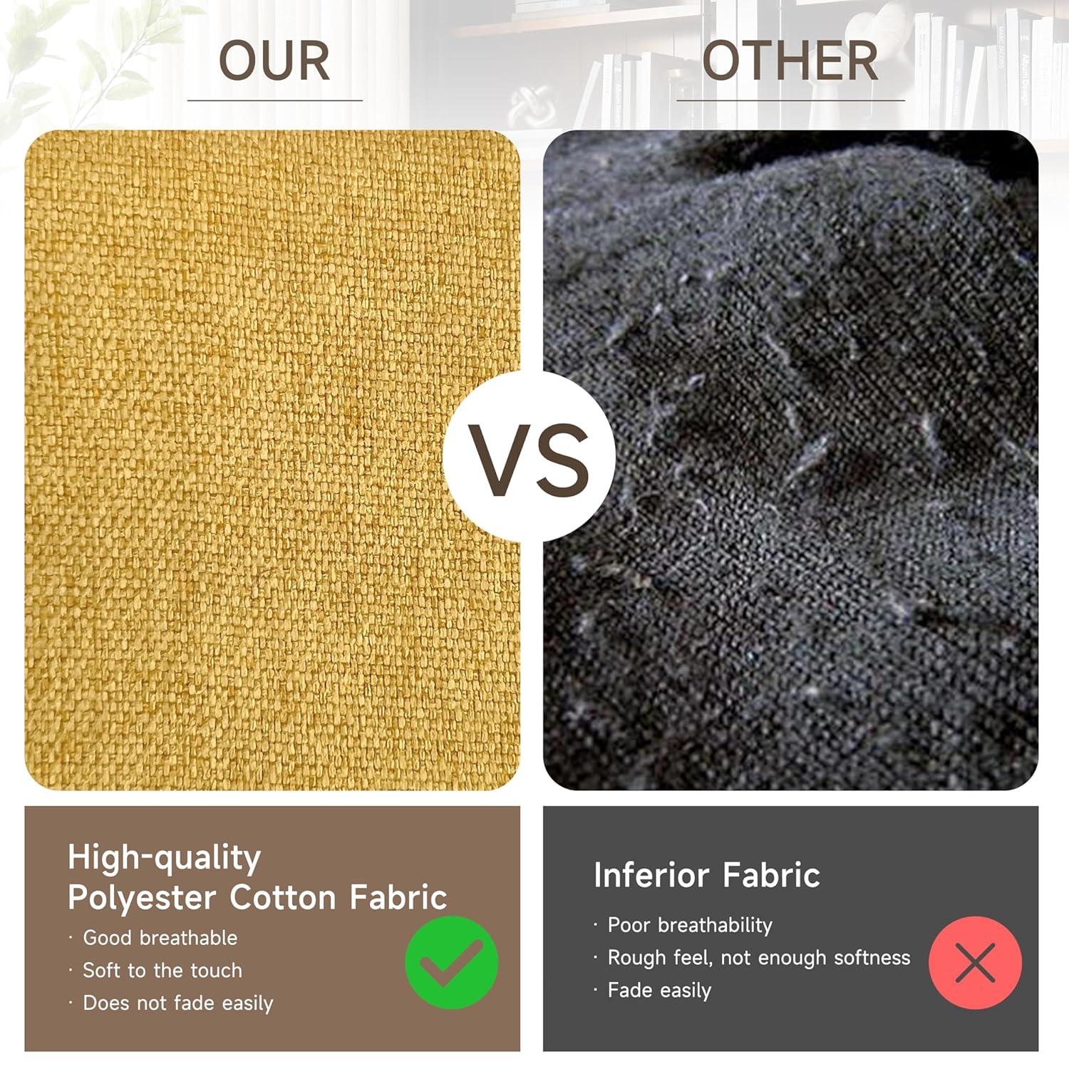 Art Leon Modern Swivel Fabric Accent Desk Chair with Beech Wood Legs, Yellow