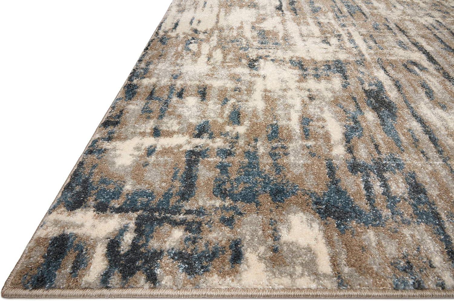 Loloi II Spirit SPI-02 Abstract Stone / Blue Area Rug 6'-7" x 9'-3"