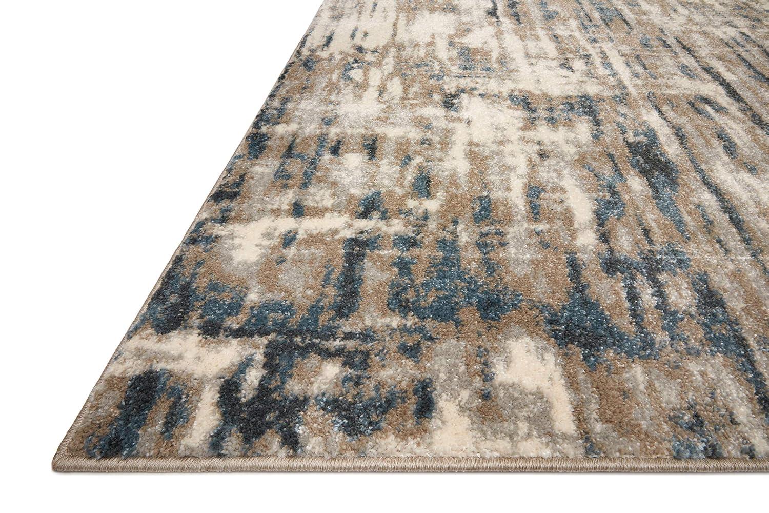Loloi II Spirit SPI-02 Abstract Stone / Blue Area Rug 6'-7" x 9'-3"