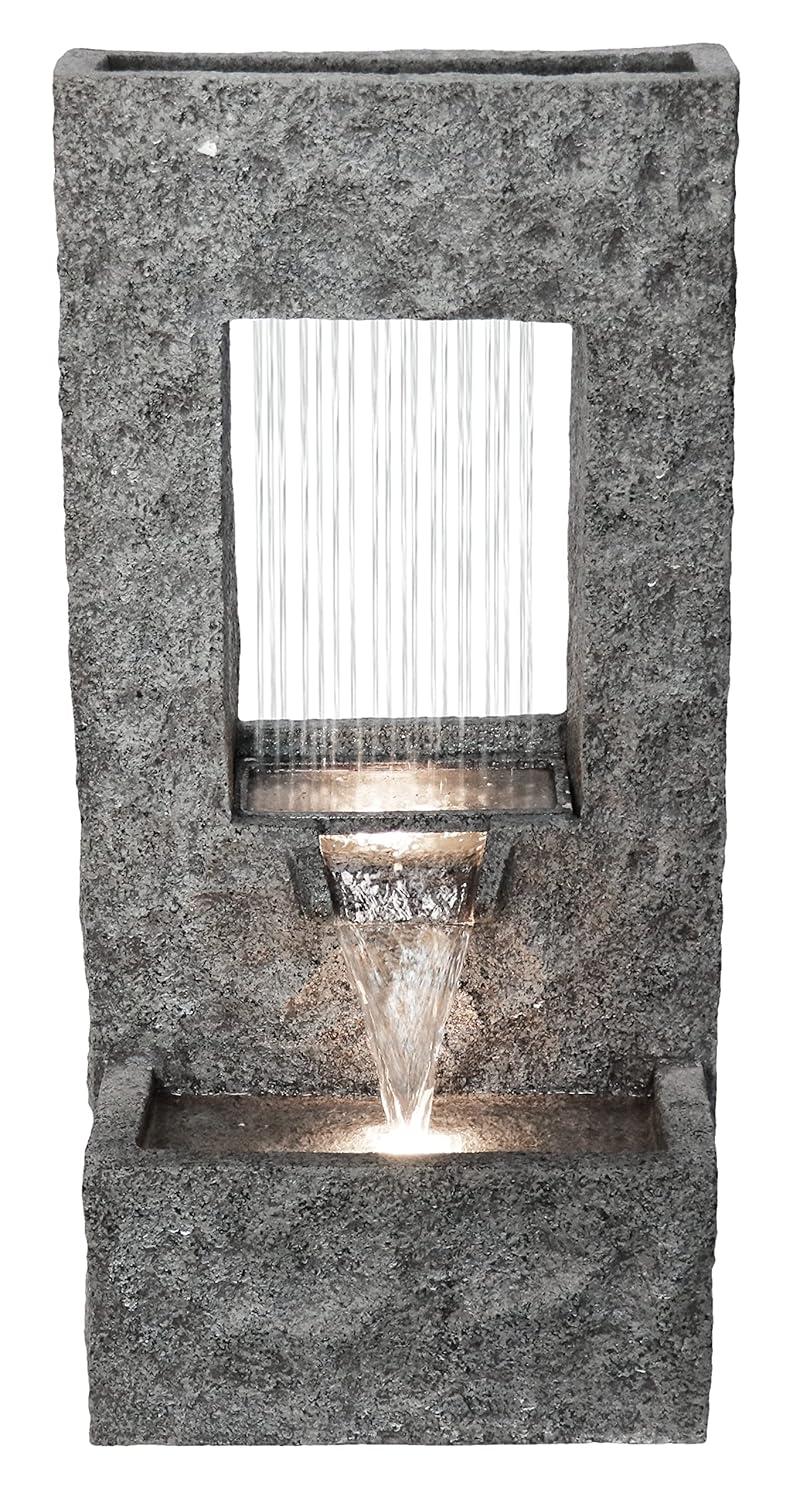 Hi-Line Gift Ltd 79613-C 32" H Rectangular Waterfall Fountain W/Ww LEDs
